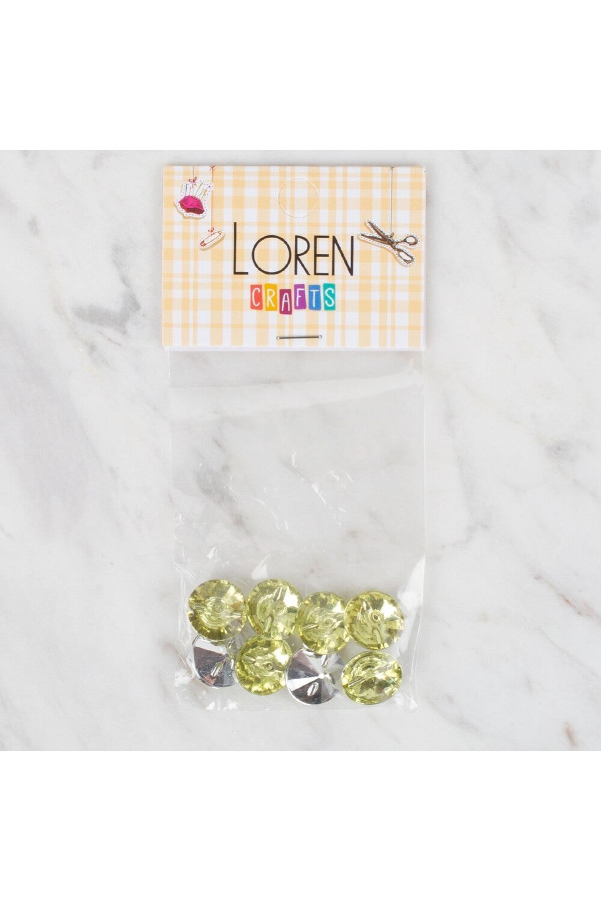 Loren Crafts 8 li Yeşil Düğme - 0210