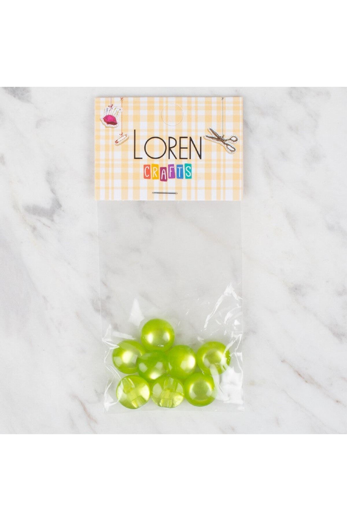 Loren Crafts 8 li Yeşil Düğme - 45