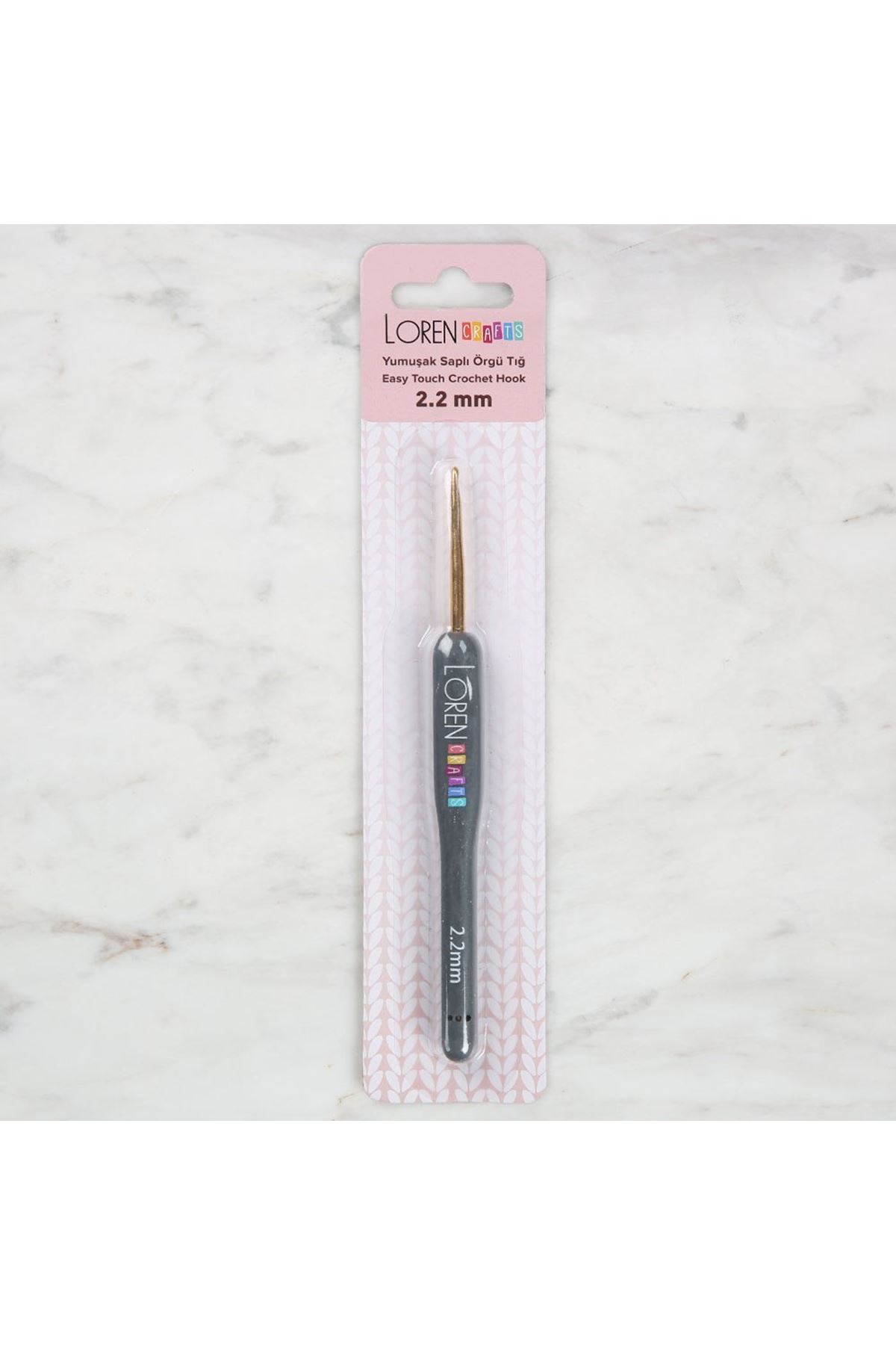 LOREN ALTIN UÇLU YUMUŞAK SAPLI ÖRGÜ TIĞI LRN-041 2