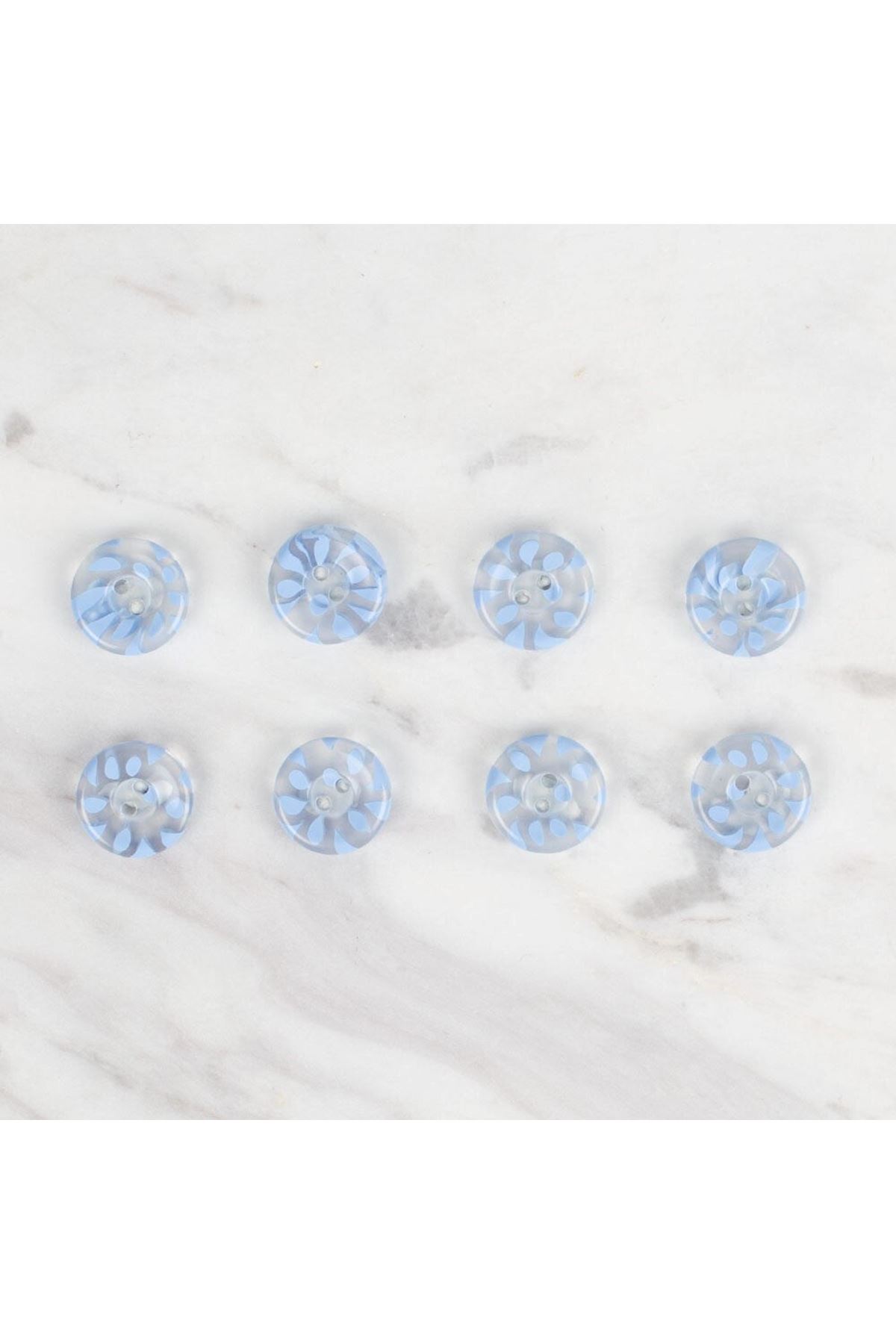Loren Crafts 8 li Şeffaf Mavi Düğme - 29