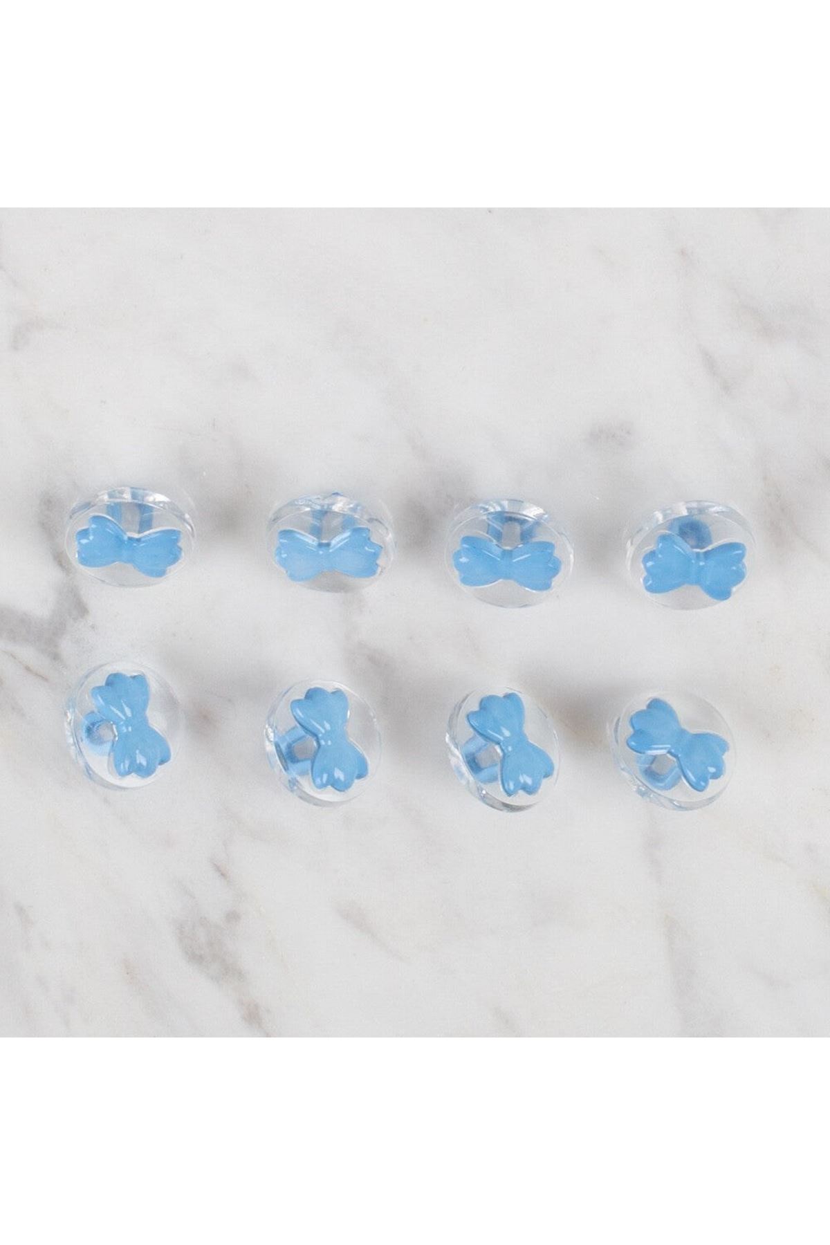 Loren Crafts 8 li Şeffaf Mavi Kurdele Düğme - 266