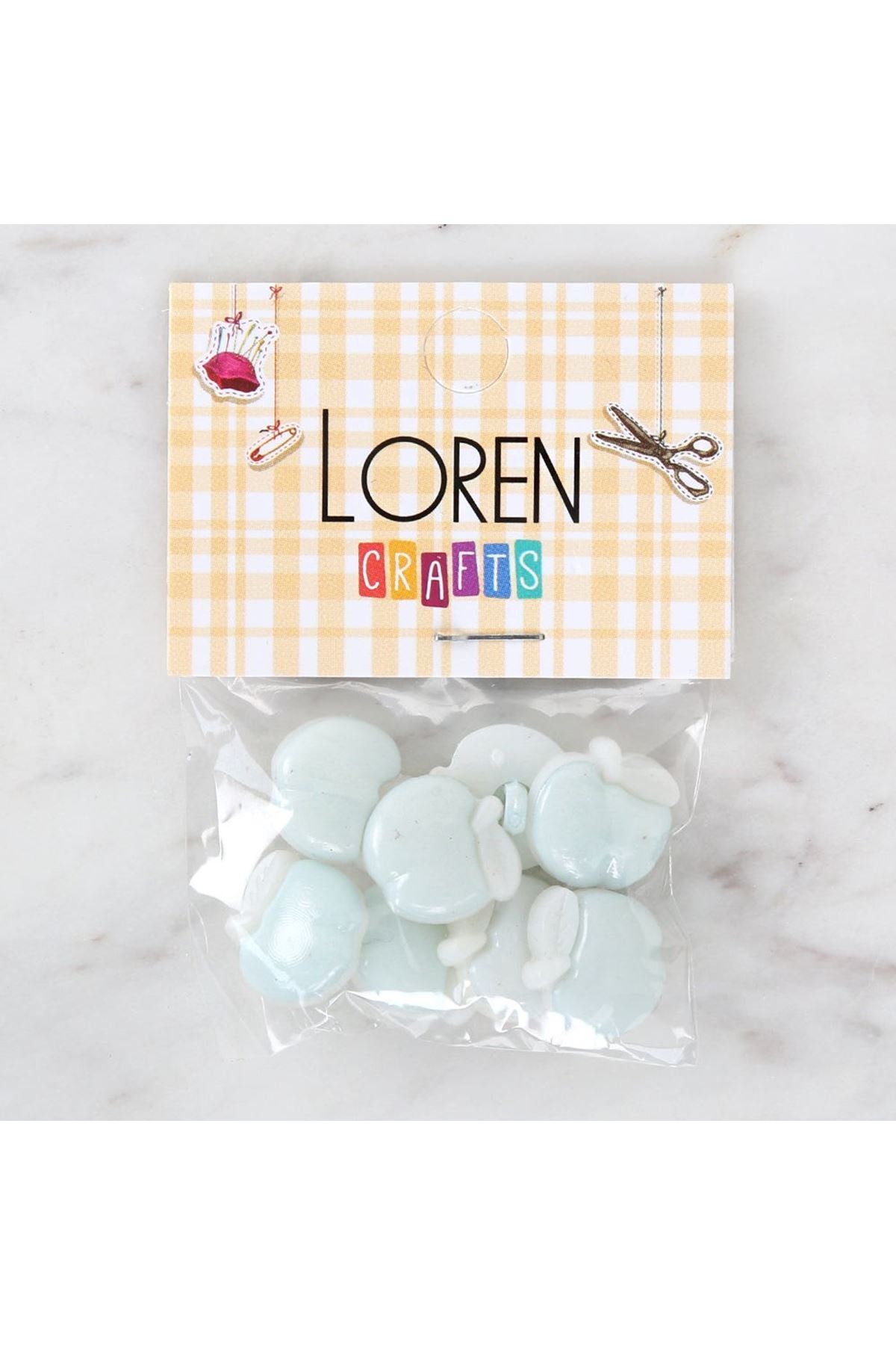 Loren Crafts Açık Mavi 8'li Düğme - 3007