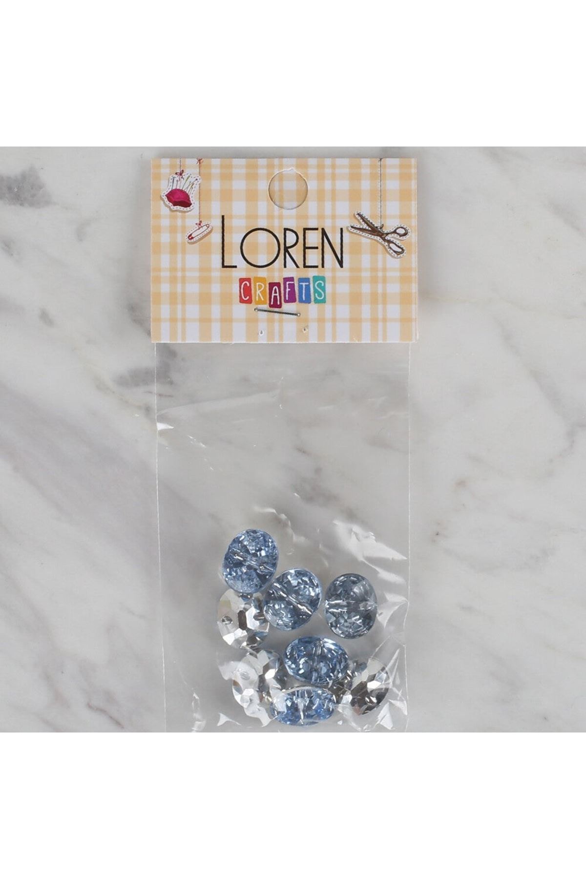 Loren Crafts açık mavi 8 li düğme - 233