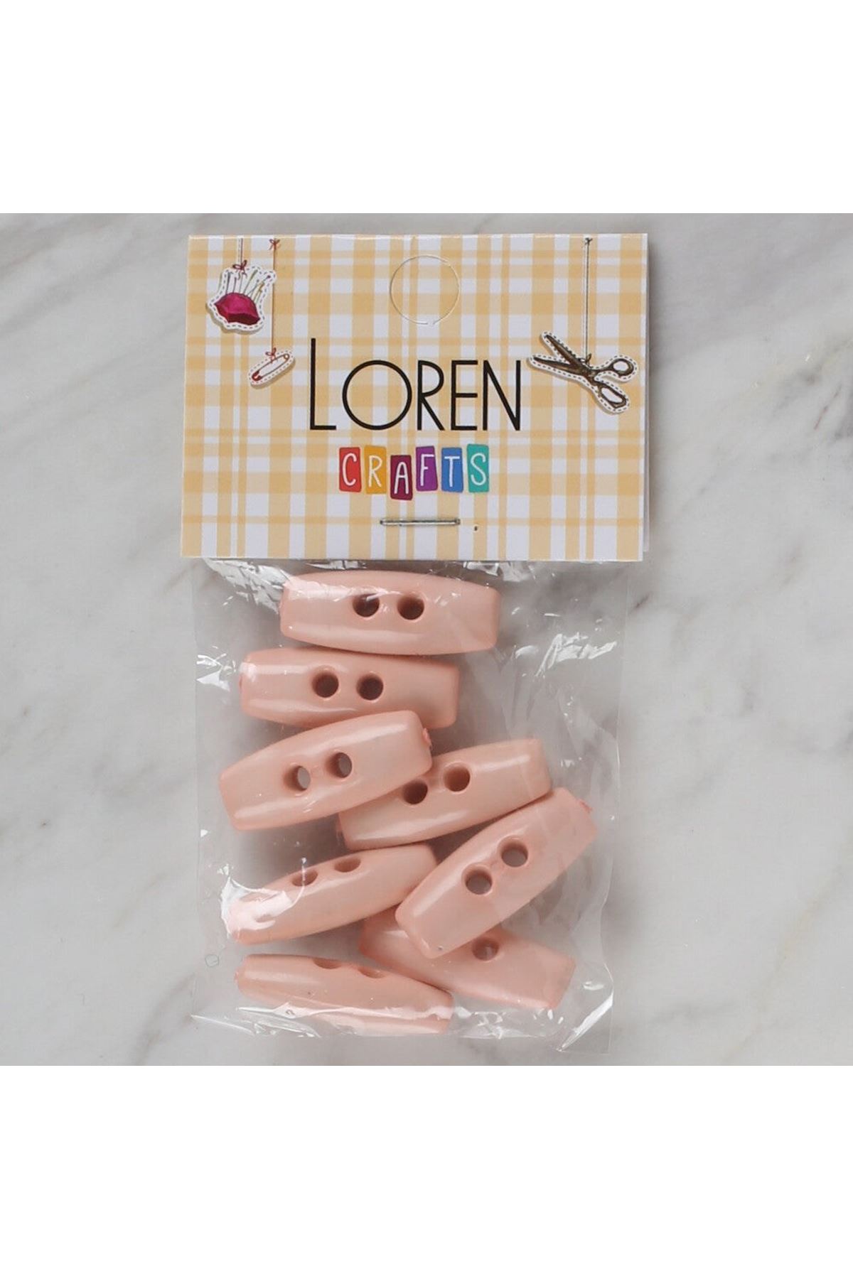 Loren Crafts açık pembe 8 li çoban düğmesi - 71