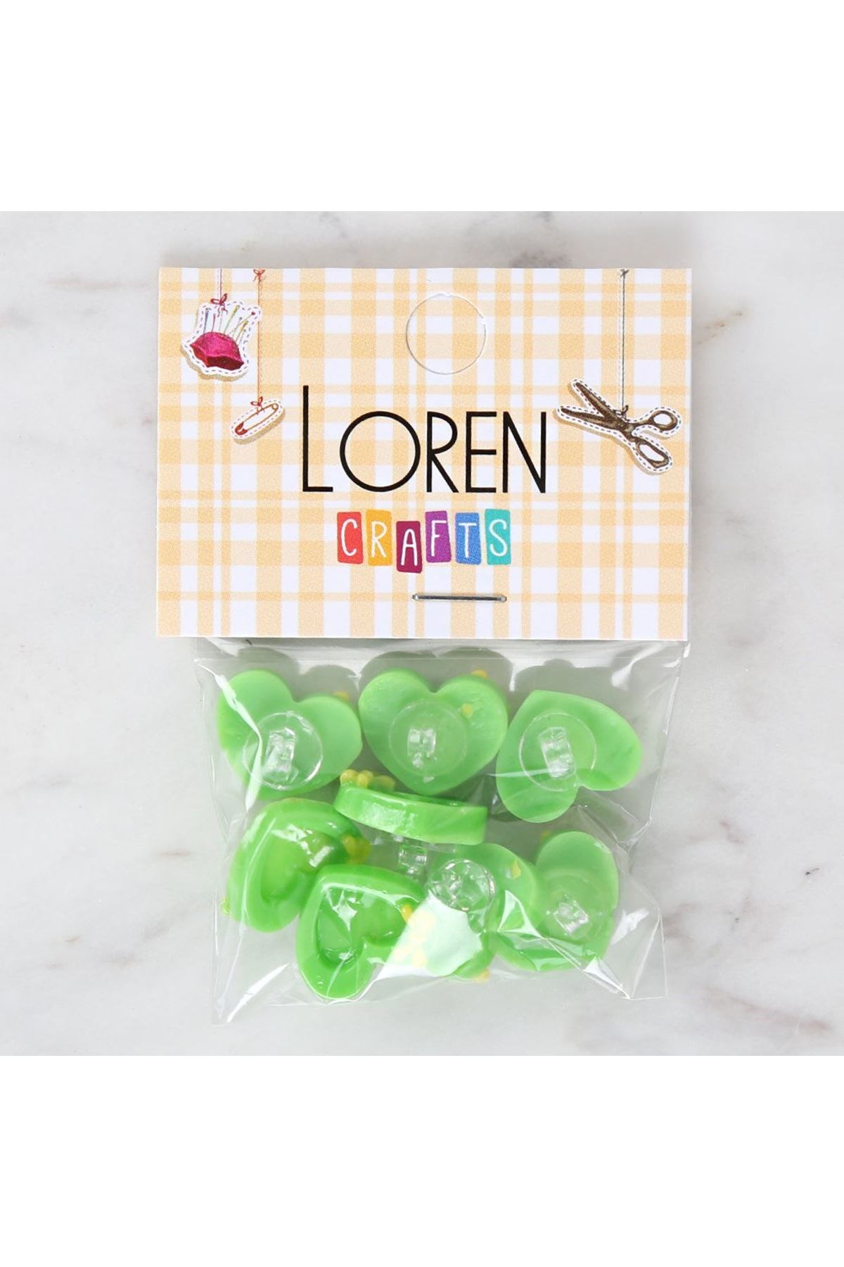 Loren Crafts Yeşil 8'li Düğme - 3015