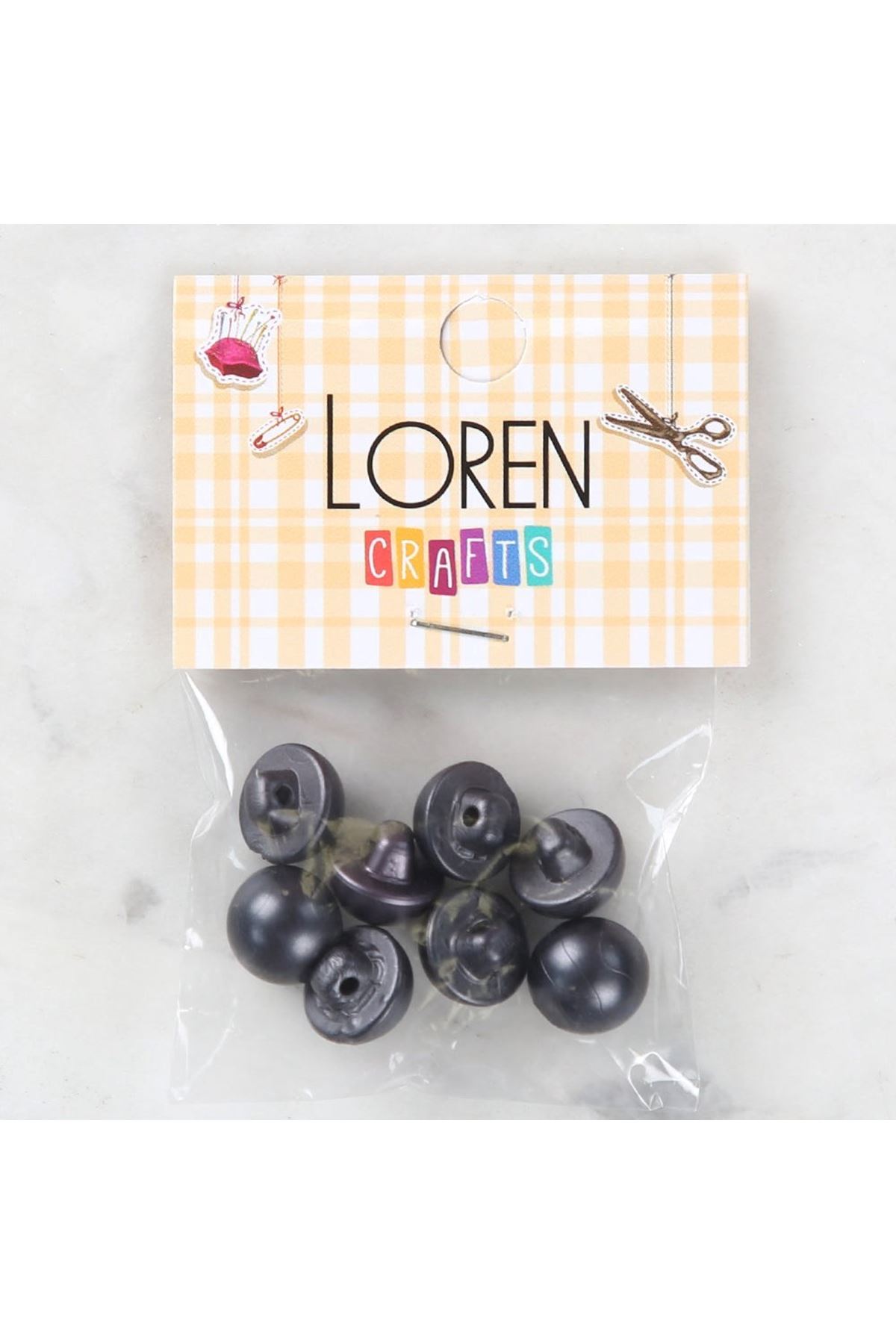 Loren Crafts 8 li Turuncu Düğme - 0146