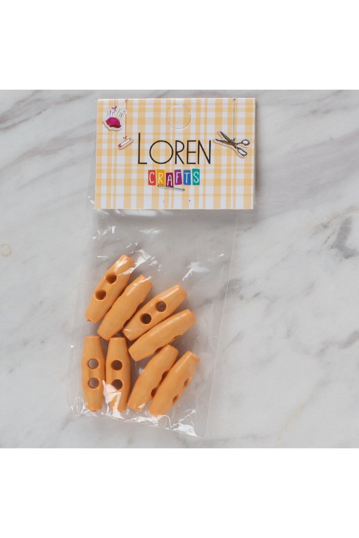 Loren Crafts açık turuncu 8 li çoban düğme - 116