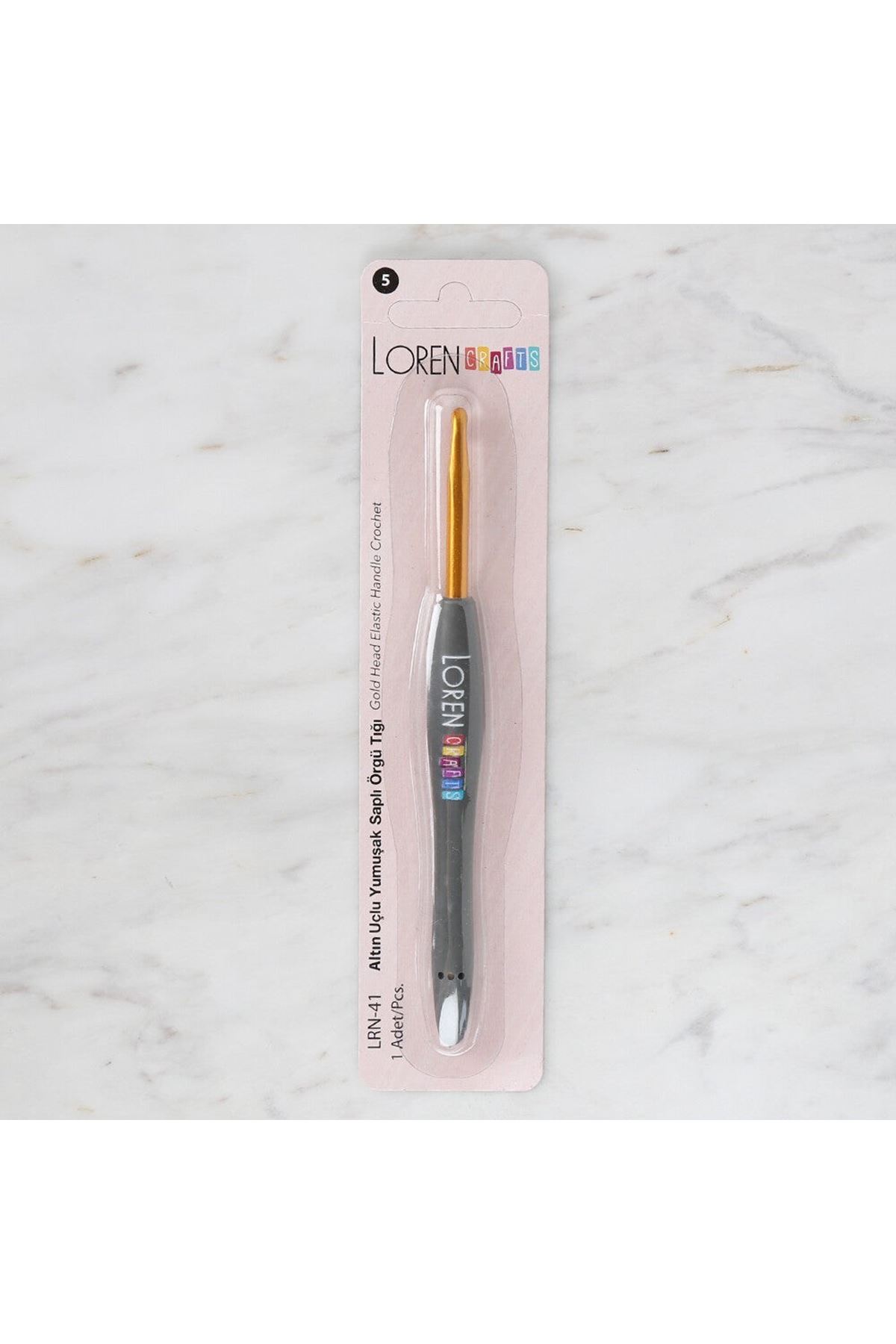 Loren Crafts Altın Uçlu Yumuşak Saplı Yün Tığ LRN