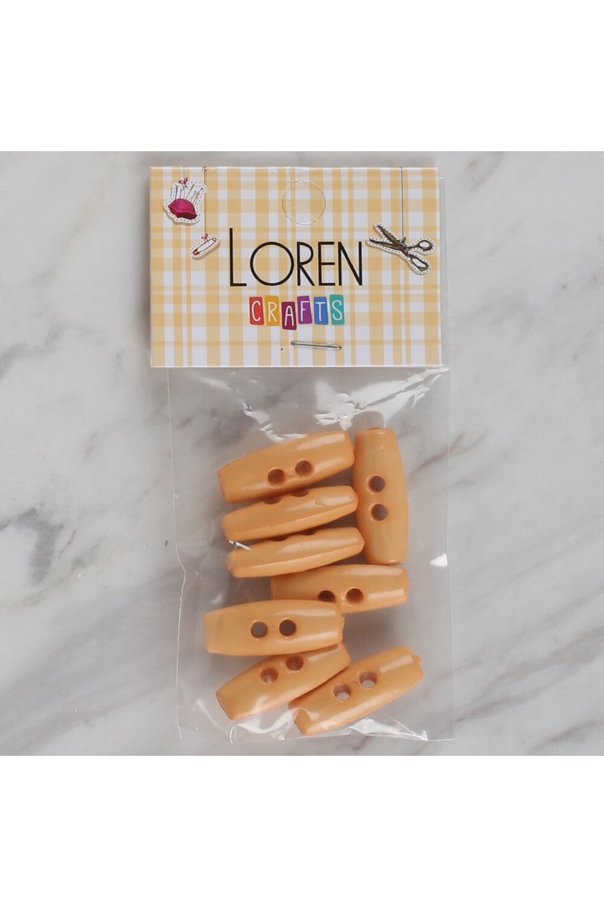 Loren Crafts açık turuncu 8 li çoban düğme - 68