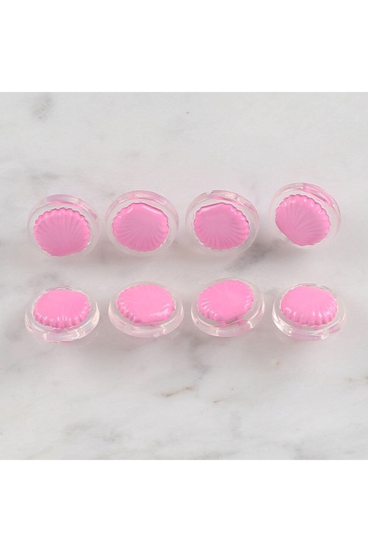 Loren Crafts 8 li Şeffaf Pembe Deniz Kabuğu Düğme