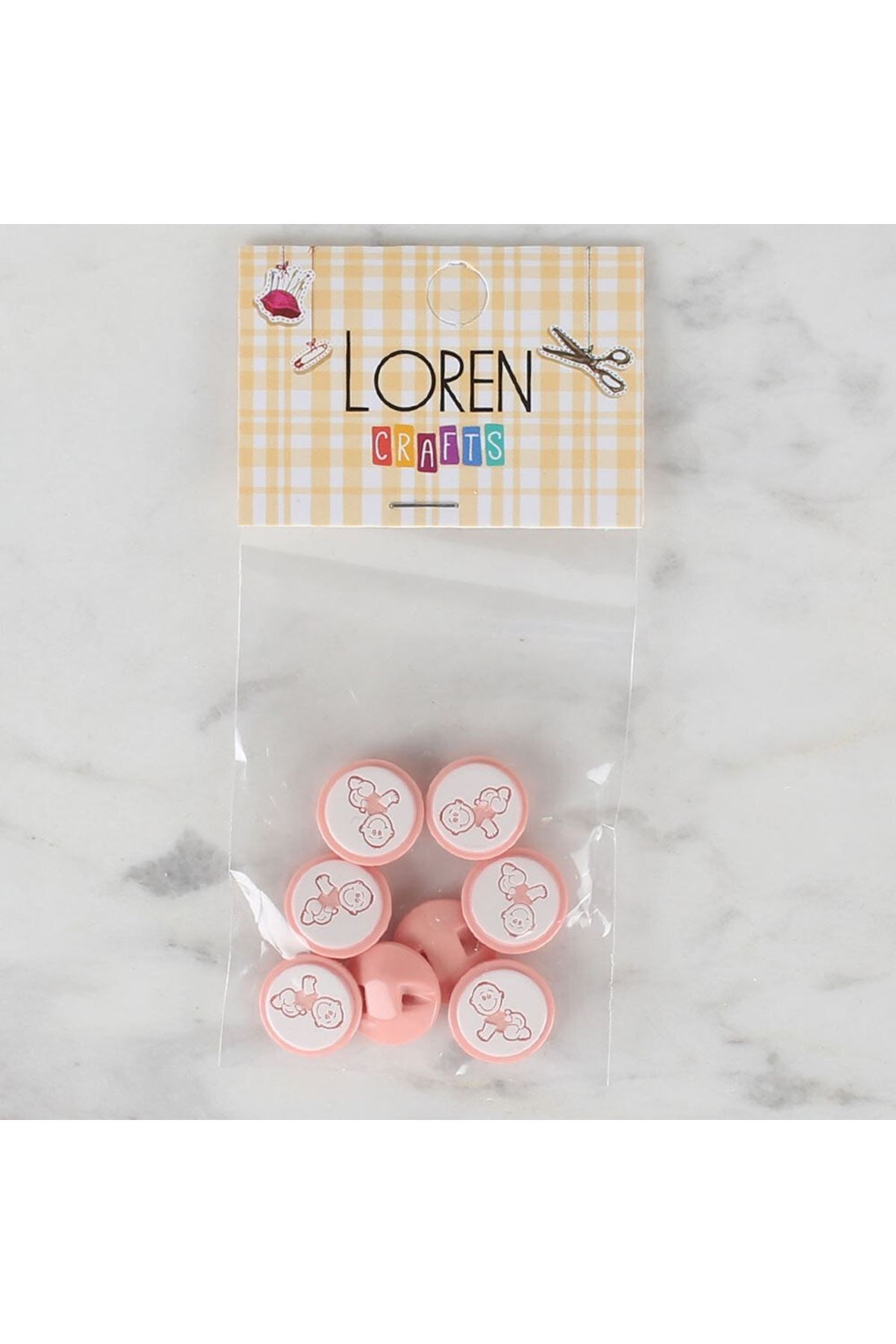 Loren Crafts 8 li Yavruağzı Bebe Düğme - 377