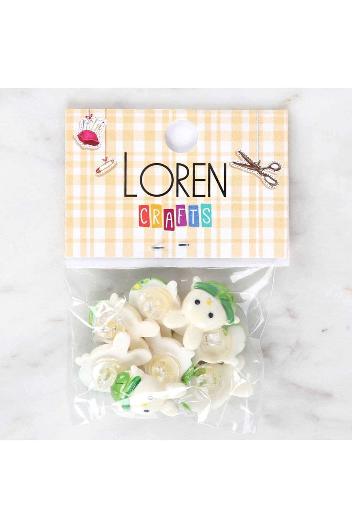 Loren Crafts Yeşil 8'li Düğme - 3031
