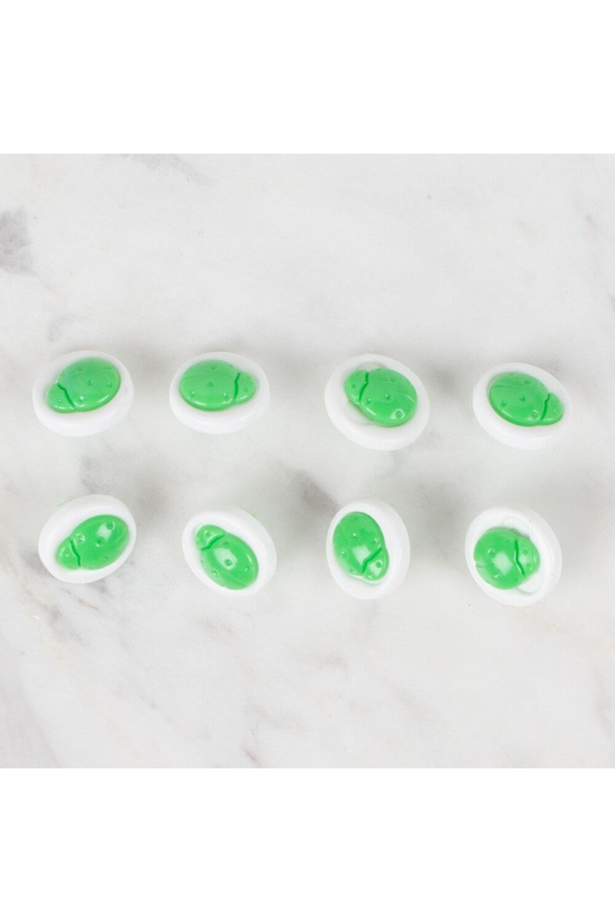 Loren Crafts 8 li Yeşil Uğur Böceği Düğme - 649