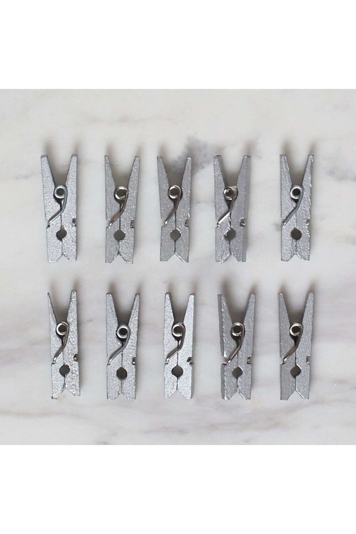 LOREN CRAFTS 10 LU GÜMÜŞ RENK MİNİ MANDAL