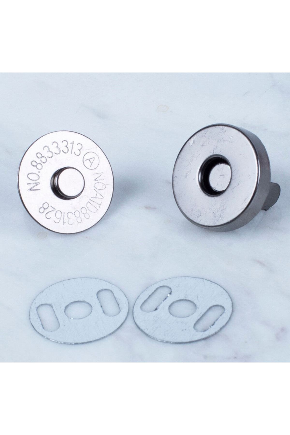 Loren Manyetik Mat Gümüş Metal 5 li Çıt Çıt Set