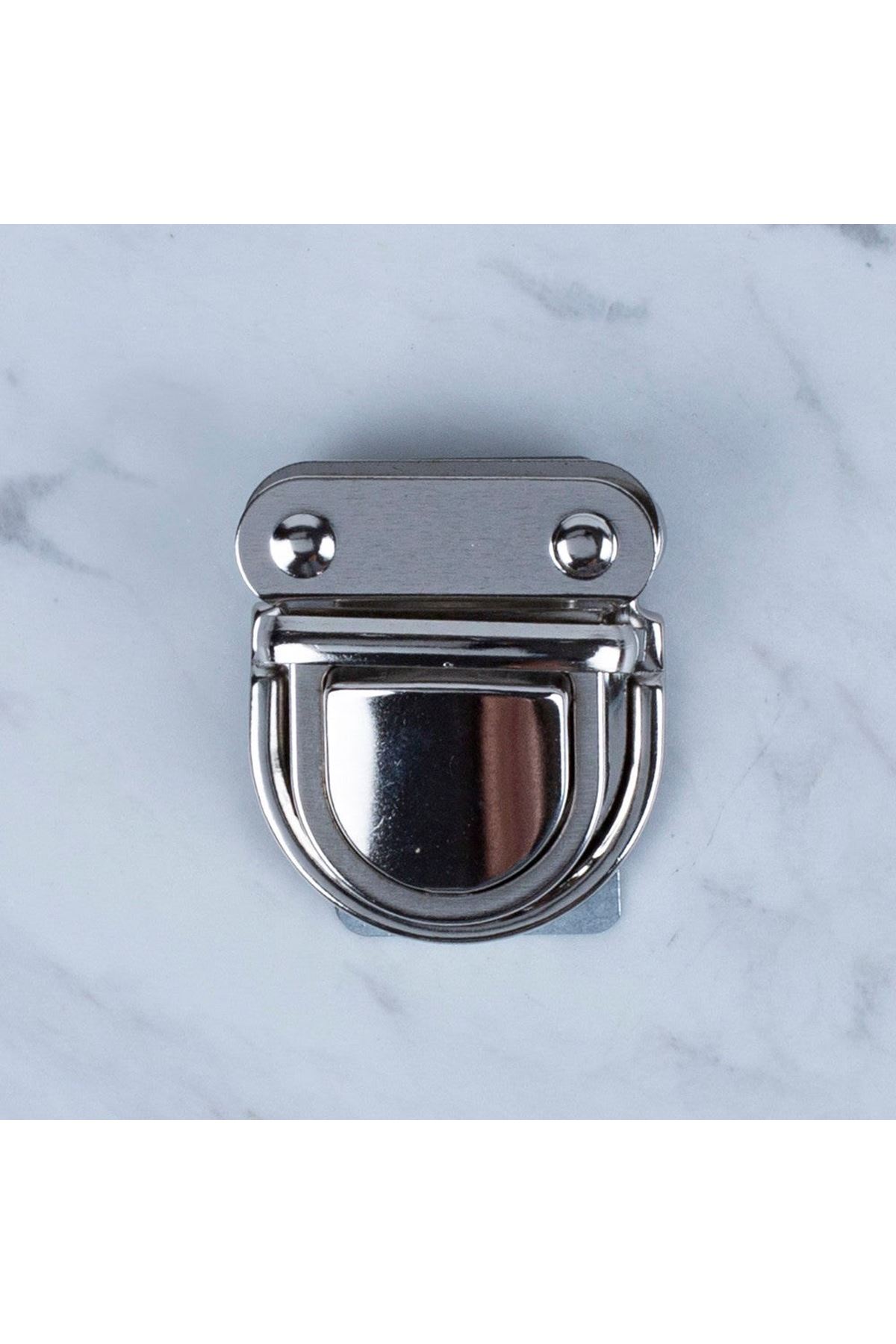 Loren Metal Çanta Kilidi Büyük Gümüş