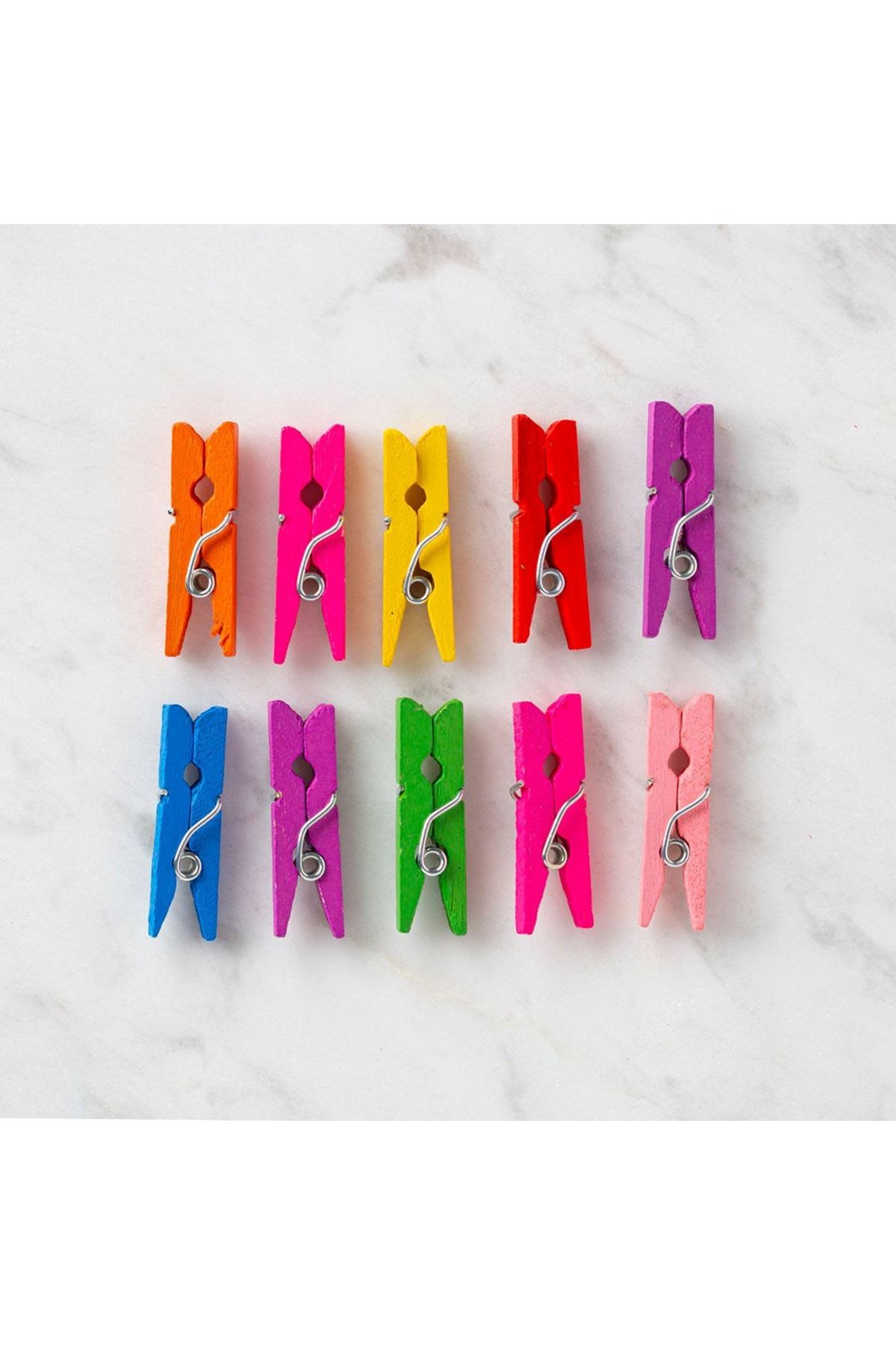 Loren 10 lu Karışık Renk Mini Ahşap Mandal