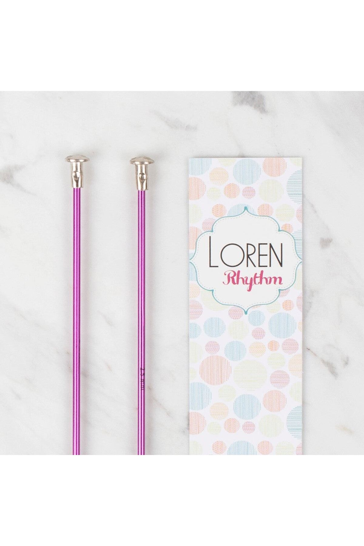 Loren Rythm 2,5mm Mor Renkli Metal Örgü Şişi