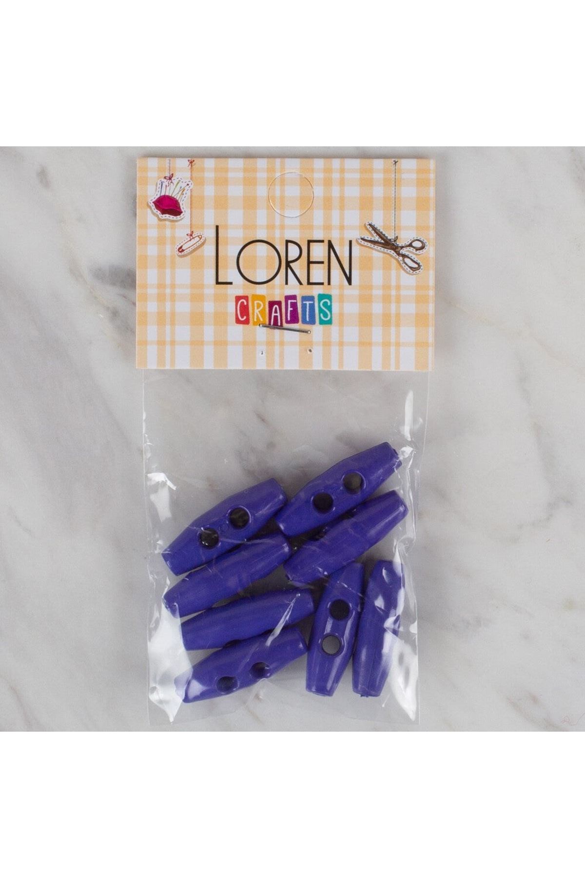 Loren Crafts saks mavi 8 li çoban düğme - 105