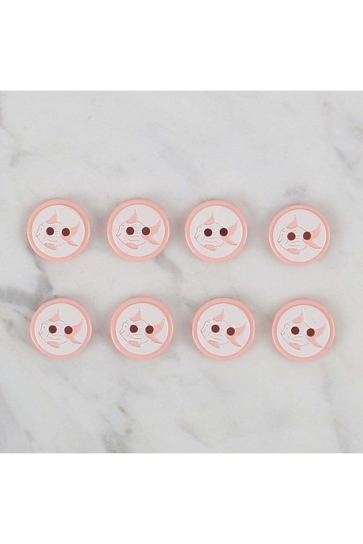 Loren Crafts somon 8 li balık düğme - 569