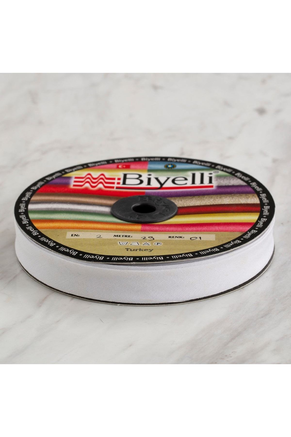 Loren Pamuk Beyaz Katlı Biye -1