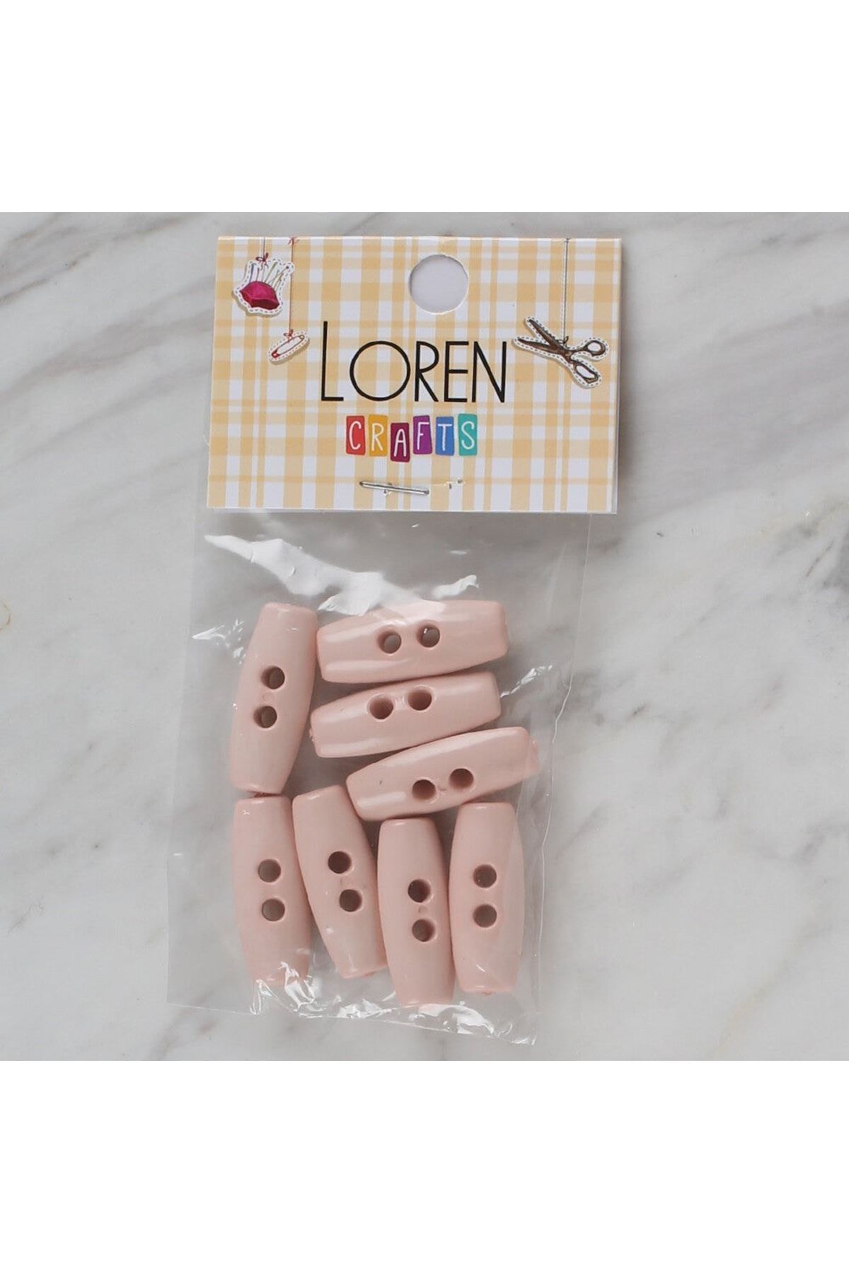 Loren Crafts pudra pembe 8 li çoban düğmesi - 70