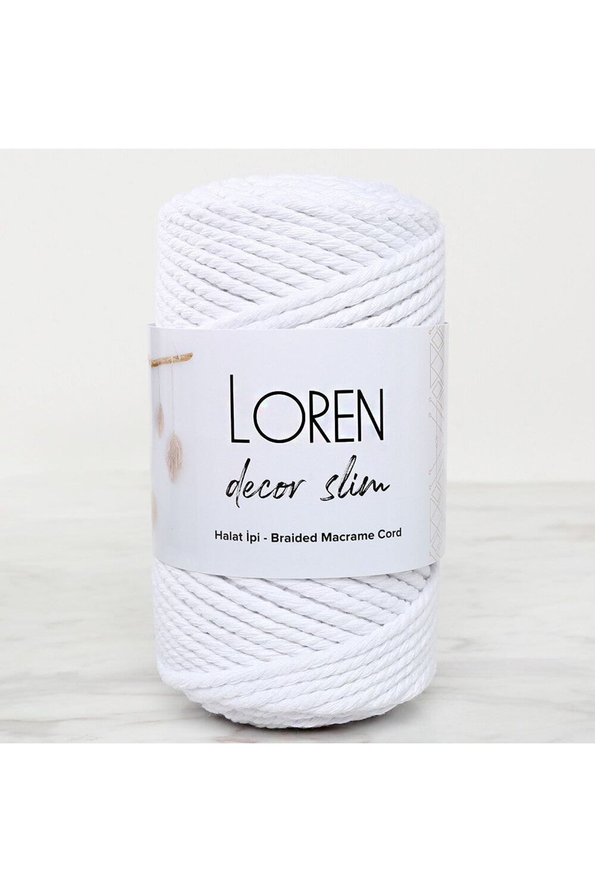 Loren Decor Slim 3 Büküm Makrome İpi Beyaz - L001