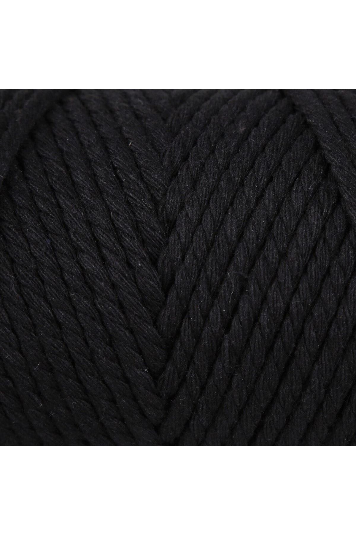 Loren Decor Slim 3 Büküm Makrome İpi Siyah - L006