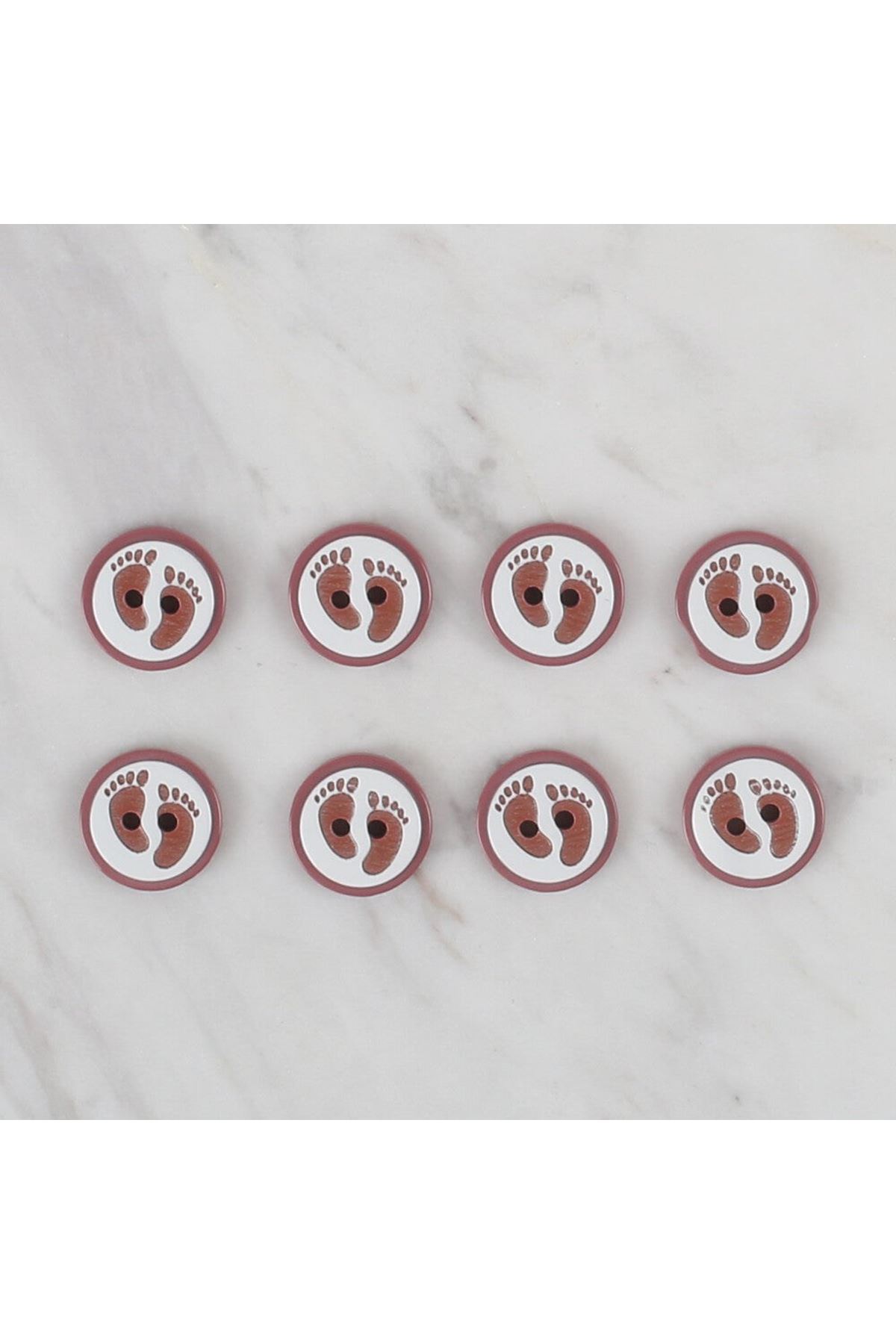 Loren Crafts vişne çürüğü 8 li ayak izi düğme - 43