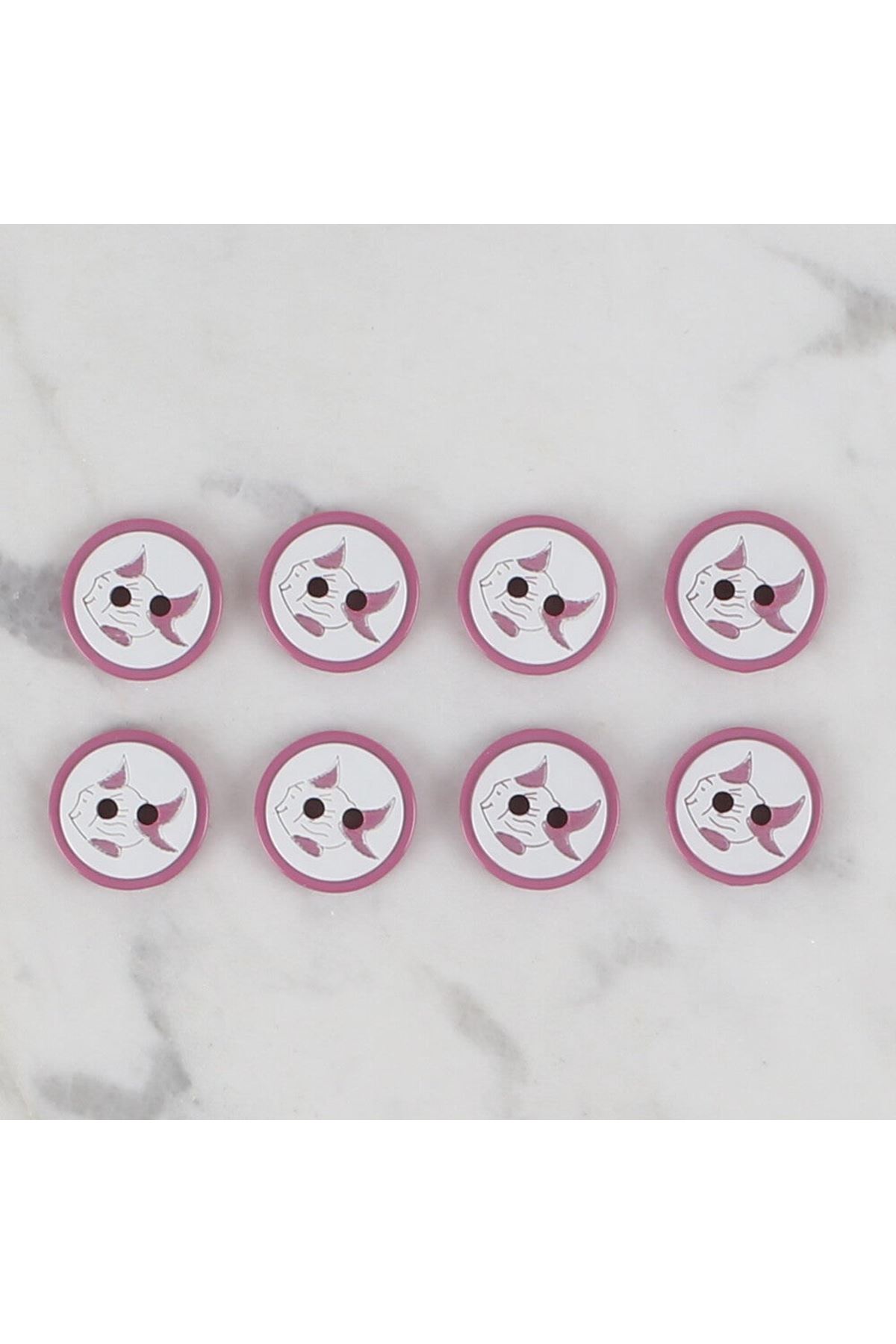 Loren Crafts vişne çürüğü 8 li balık düğme - 572