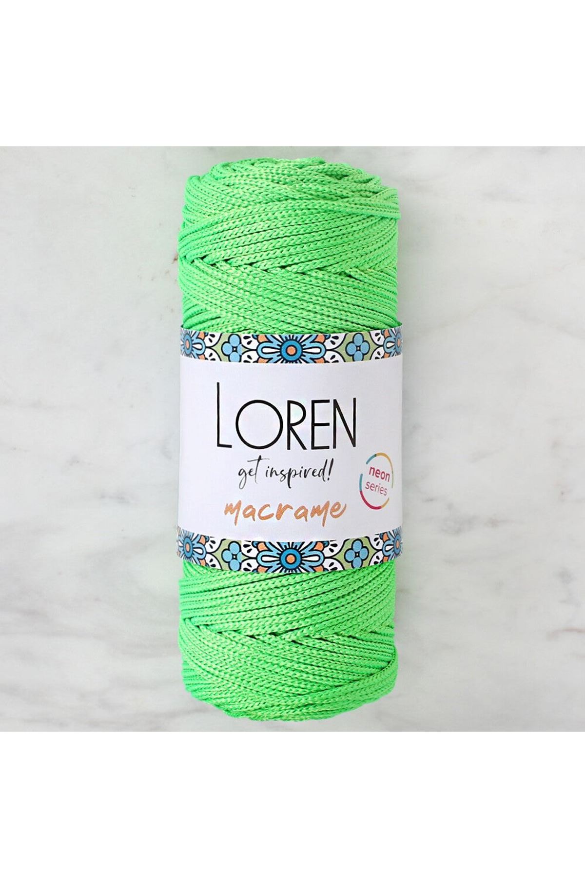 Loren Macrame Neon Yeşil El Örgü İpi - L115