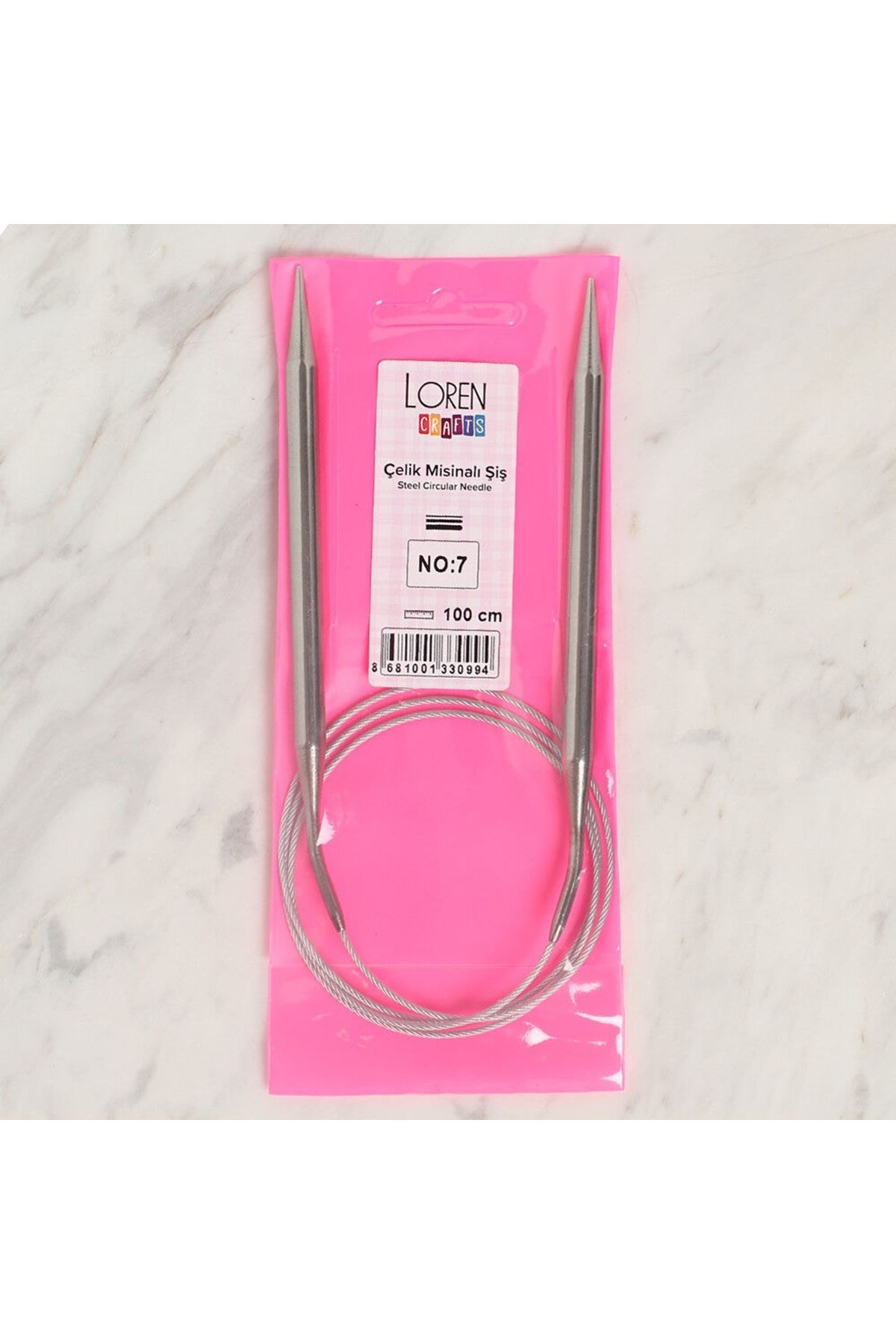 Loren Crafts 7 mm Çelik Misinalı Şiş 100 cm