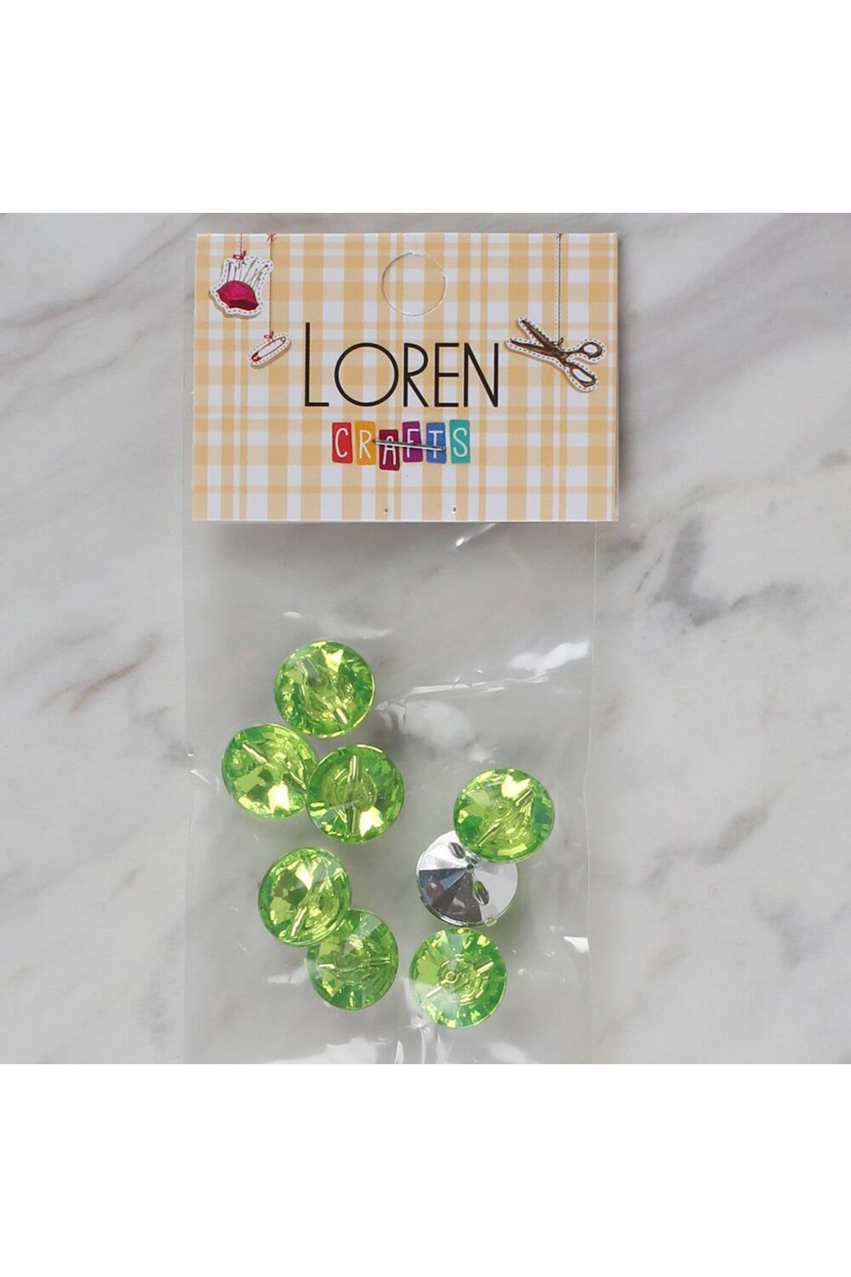 Loren Crafts yeşil 8 li düğme - 211