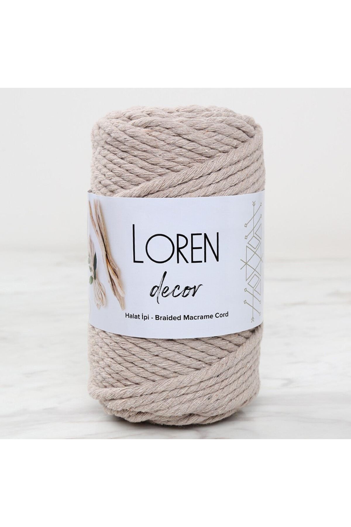 Loren Decor 3 Büküm Makrome İpi Bej - L049