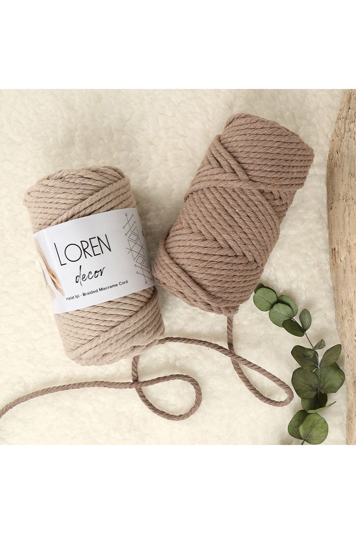 Loren Decor 3 Büküm Makrome İpi Beyaz - L001