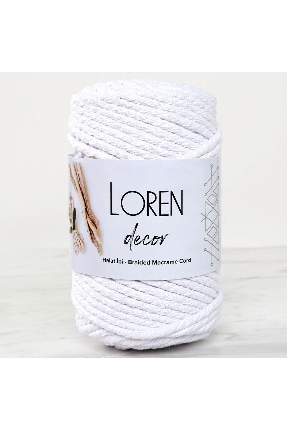 Loren Decor 3 Büküm Makrome İpi Beyaz - L001