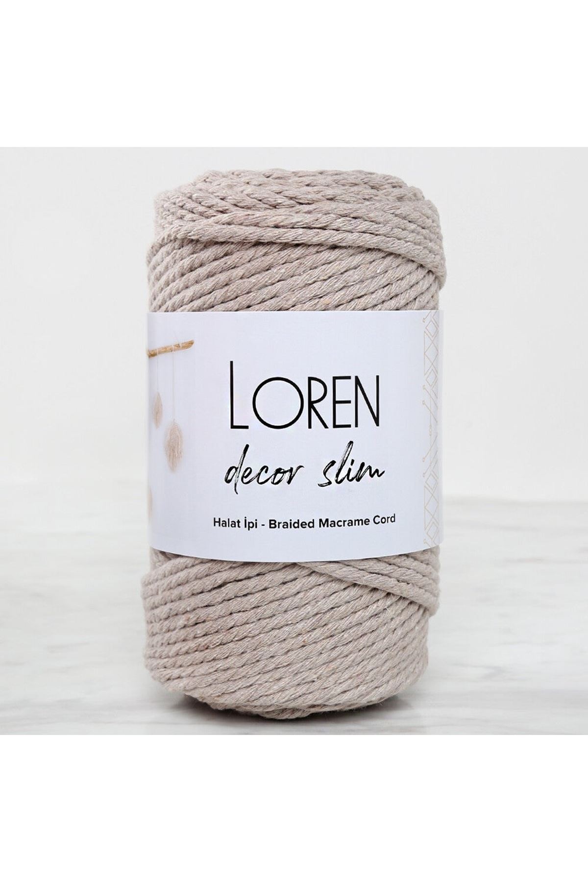 Loren Decor Slim 3 Büküm Makrome İpi Bej - L049