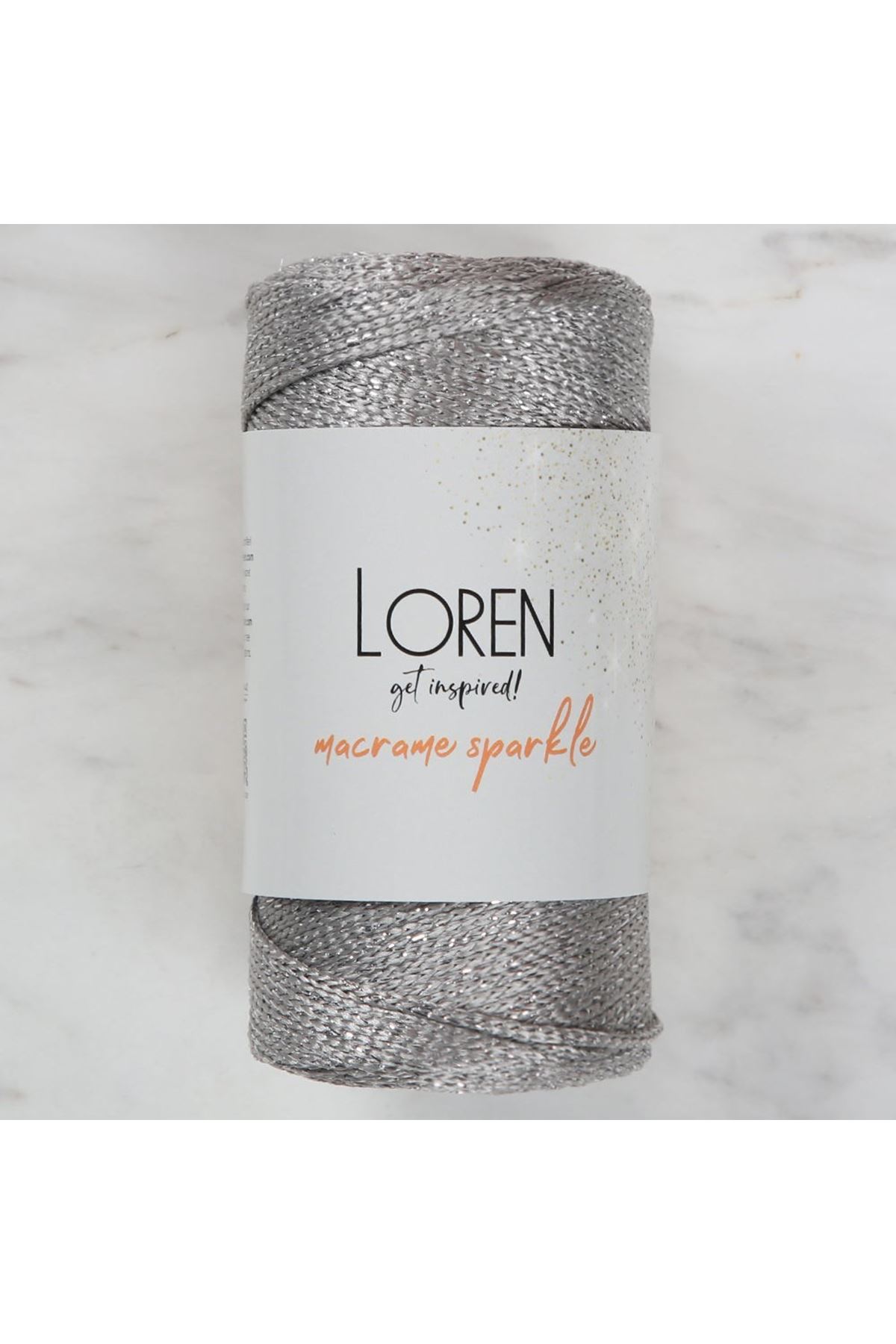 Loren Macrame Sparkle Simli Gri El Örgü İpi - RM 6