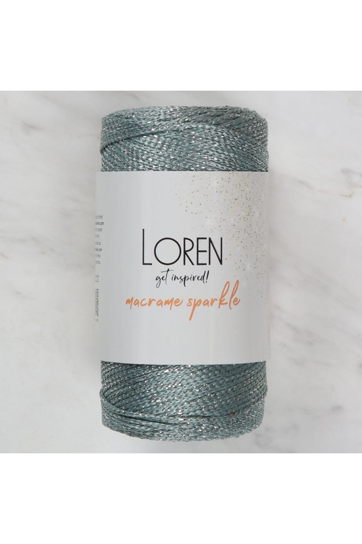 Loren Macrame Sparkle Simli Yeşili El Örgü İpi - R