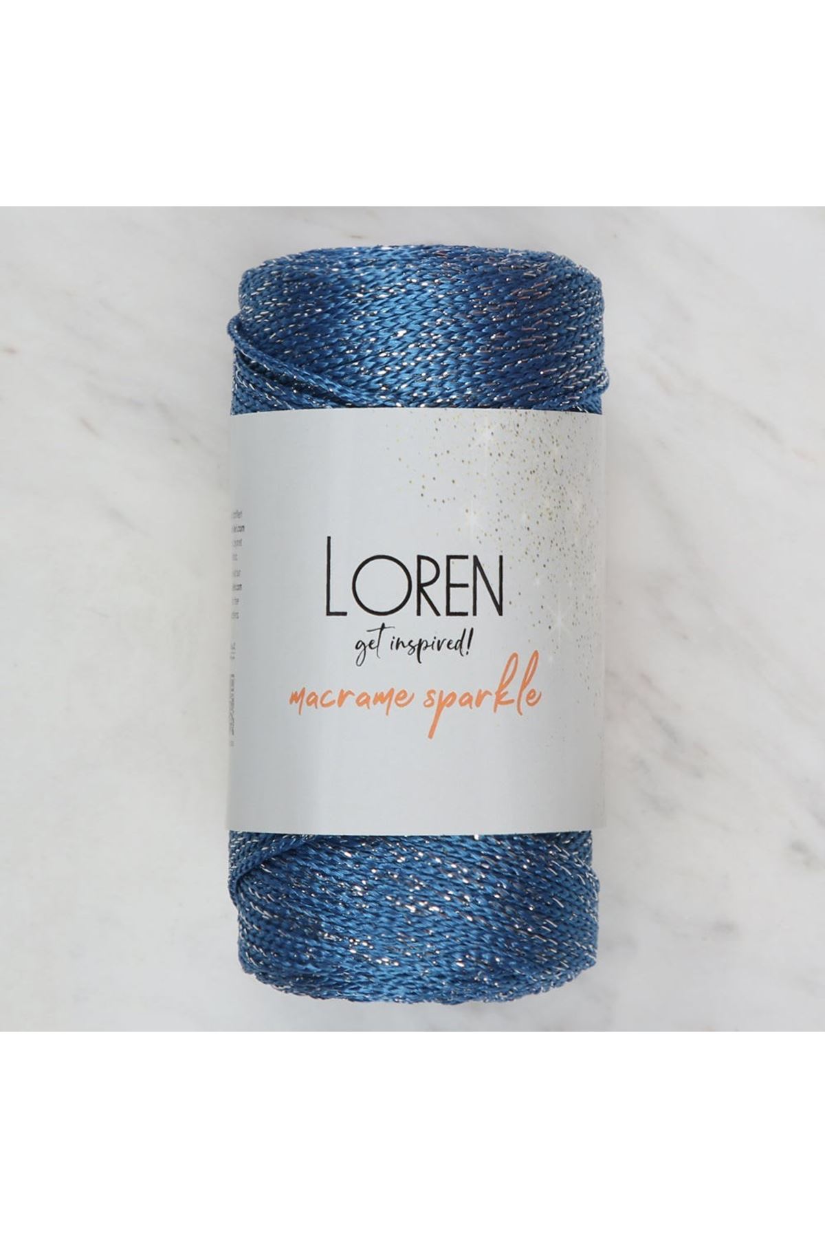 Loren Macrame Sparkle Simli Mavi El Örgü İpi - RM
