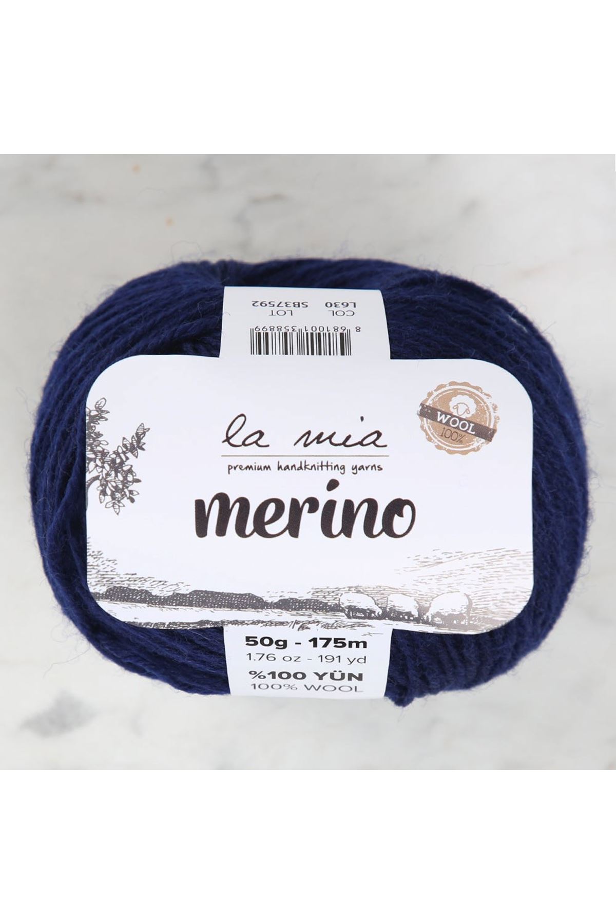 La Mia Merino Lacivert El Örgü İpi - L630