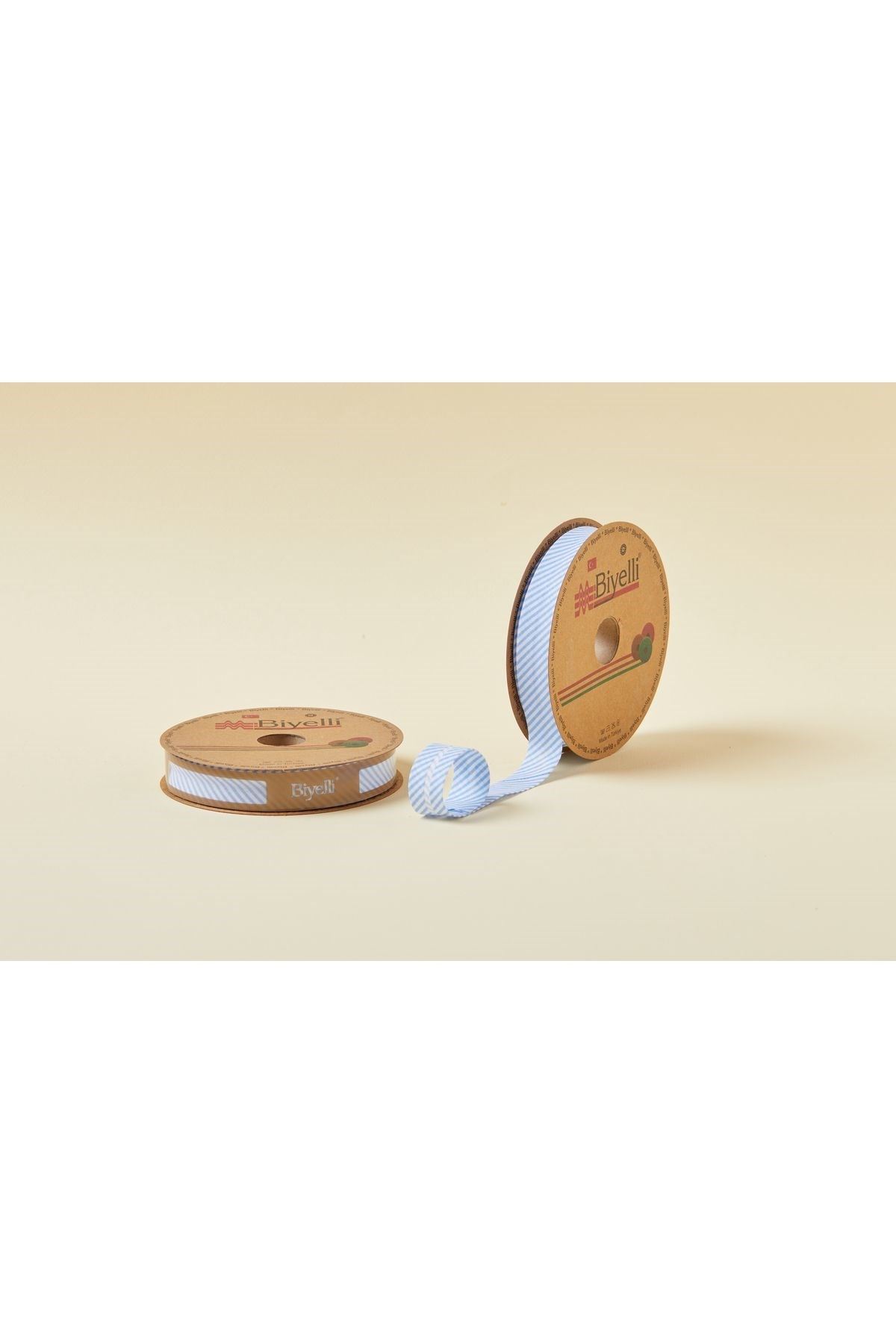 Biye Çizgili Katlı C01 Mavi 2 Cm 25 Metre %65 Koton %35 Polyester