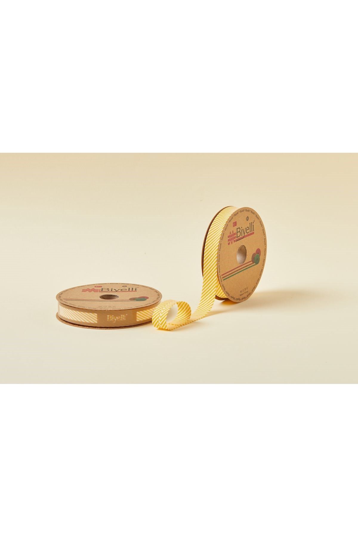 Biye Çizgili Katlı C04 Sarı 2 Cm 25 Metre %65 Koton %35 Polyester