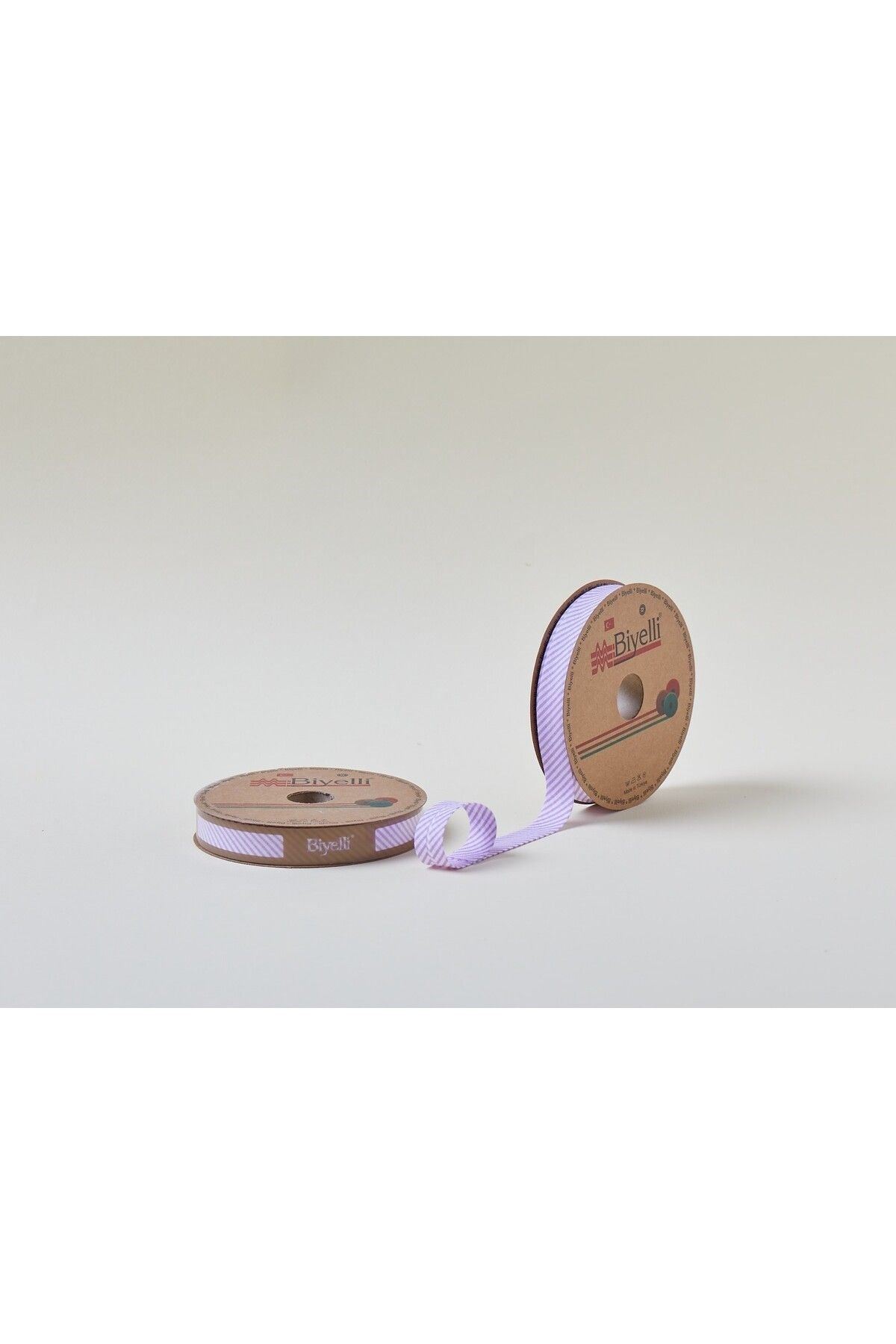 Biye Çizgili Katlı C07 Lila 2 Cm 25 Metre %65 Koton %35 Polyester