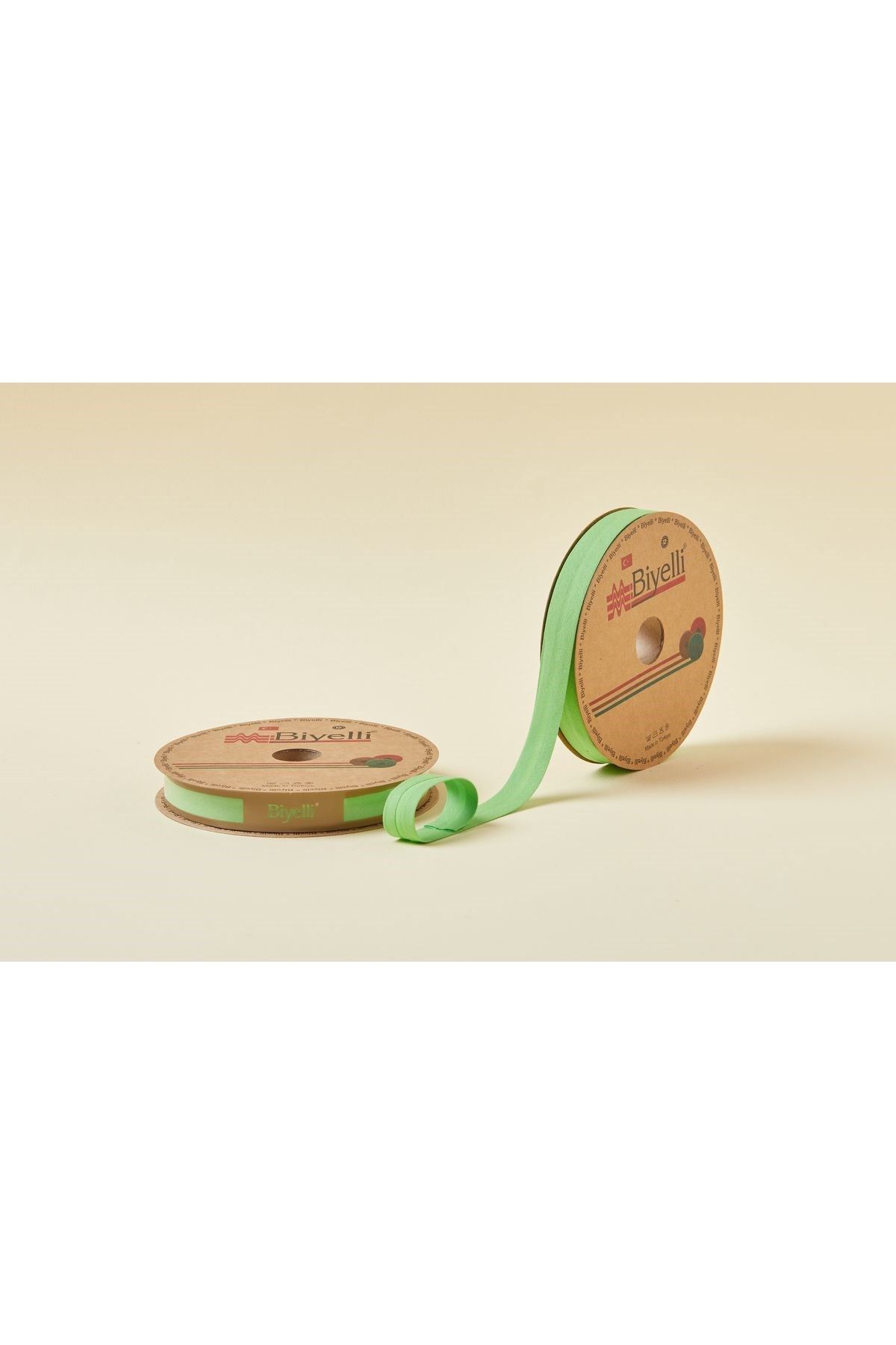 Biye Koton Katlı D09 Yeşil 2 Cm 25 Metre %65 Koton %35 Polyester