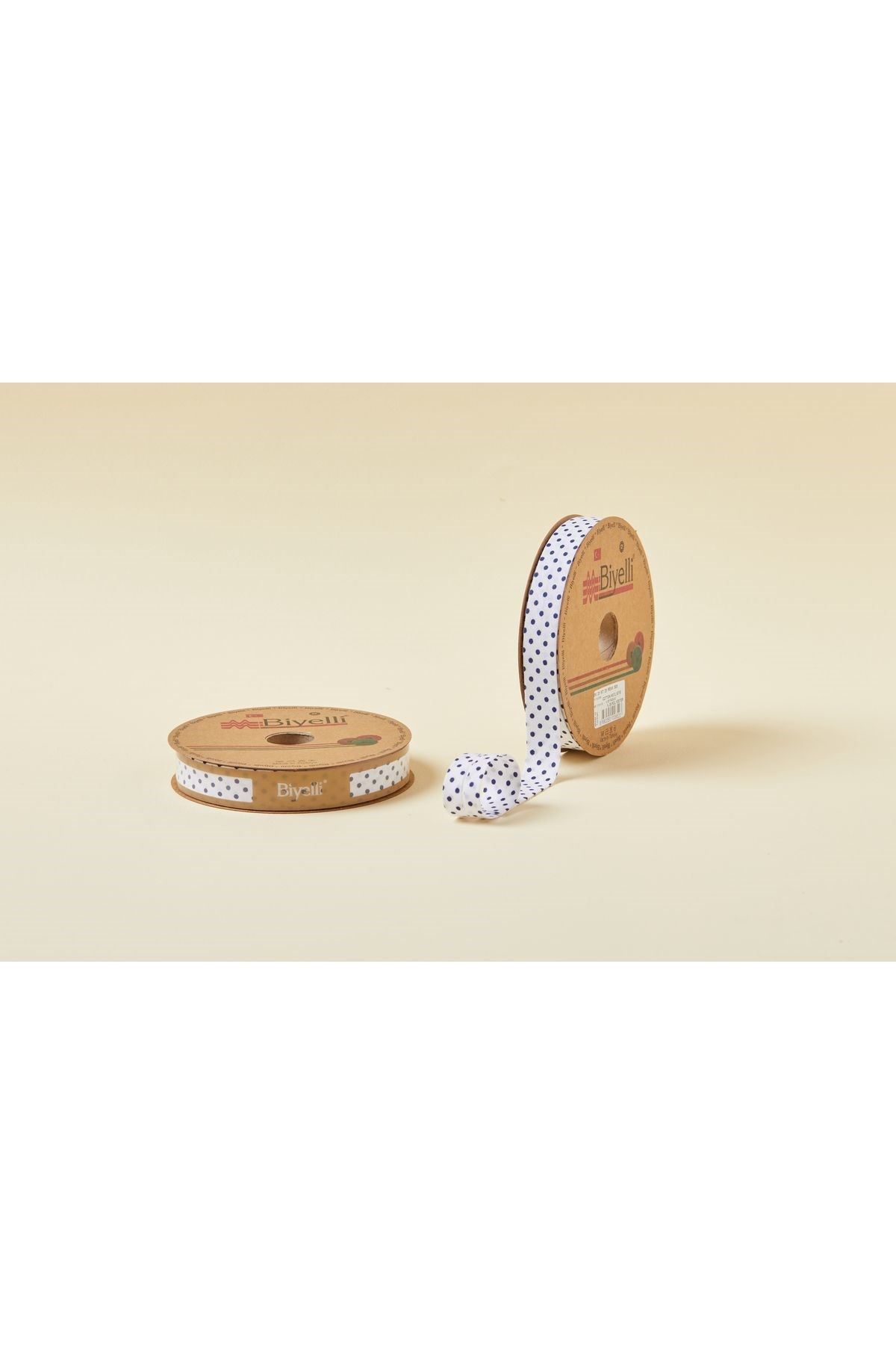 Biye Puanlı Katlı B08 Lacivert 2 Cm 25 Metre %65 Koton %35 Polyester