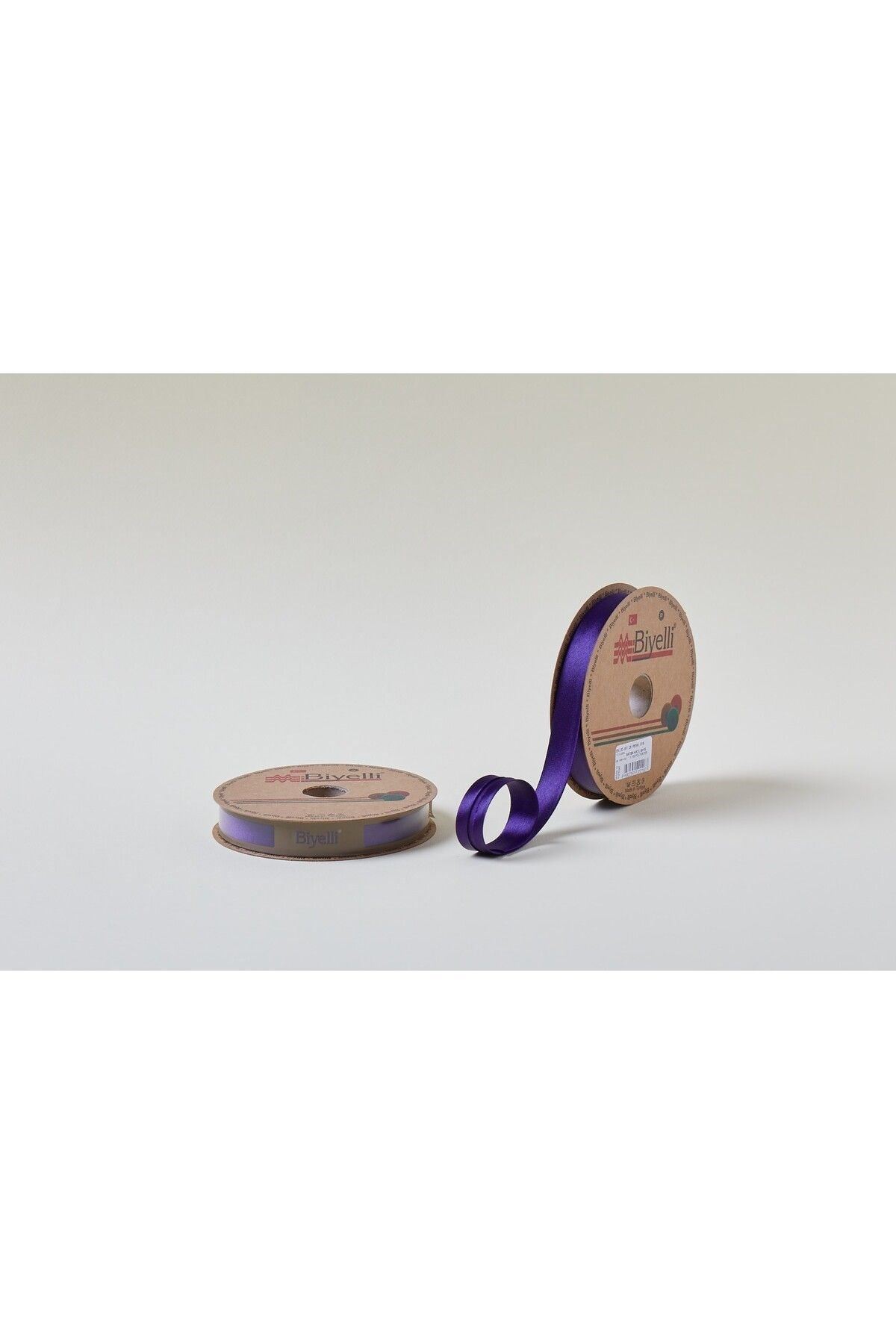Biye Saten Katlı 019 Koyu Mor 2 Cm 25 Metre %100 Polyester