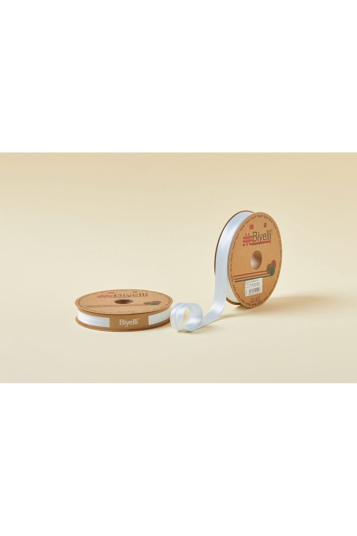 Biye Saten Katlı 003 Açık Mavi 2 Cm 25 Metre %100 Polyester