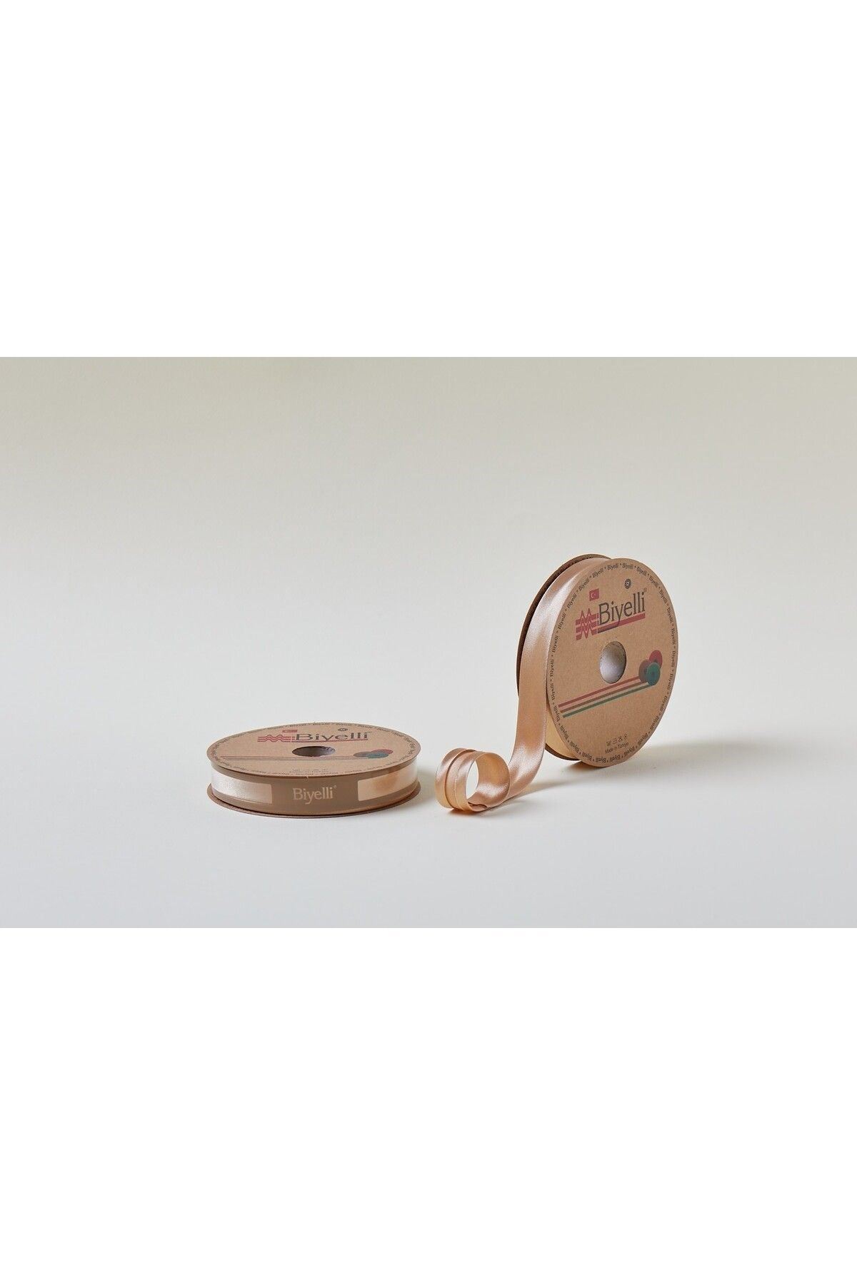 Biye Saten Katlı 080 Koyu Bej 2 Cm 25 Metre %100 Polyester