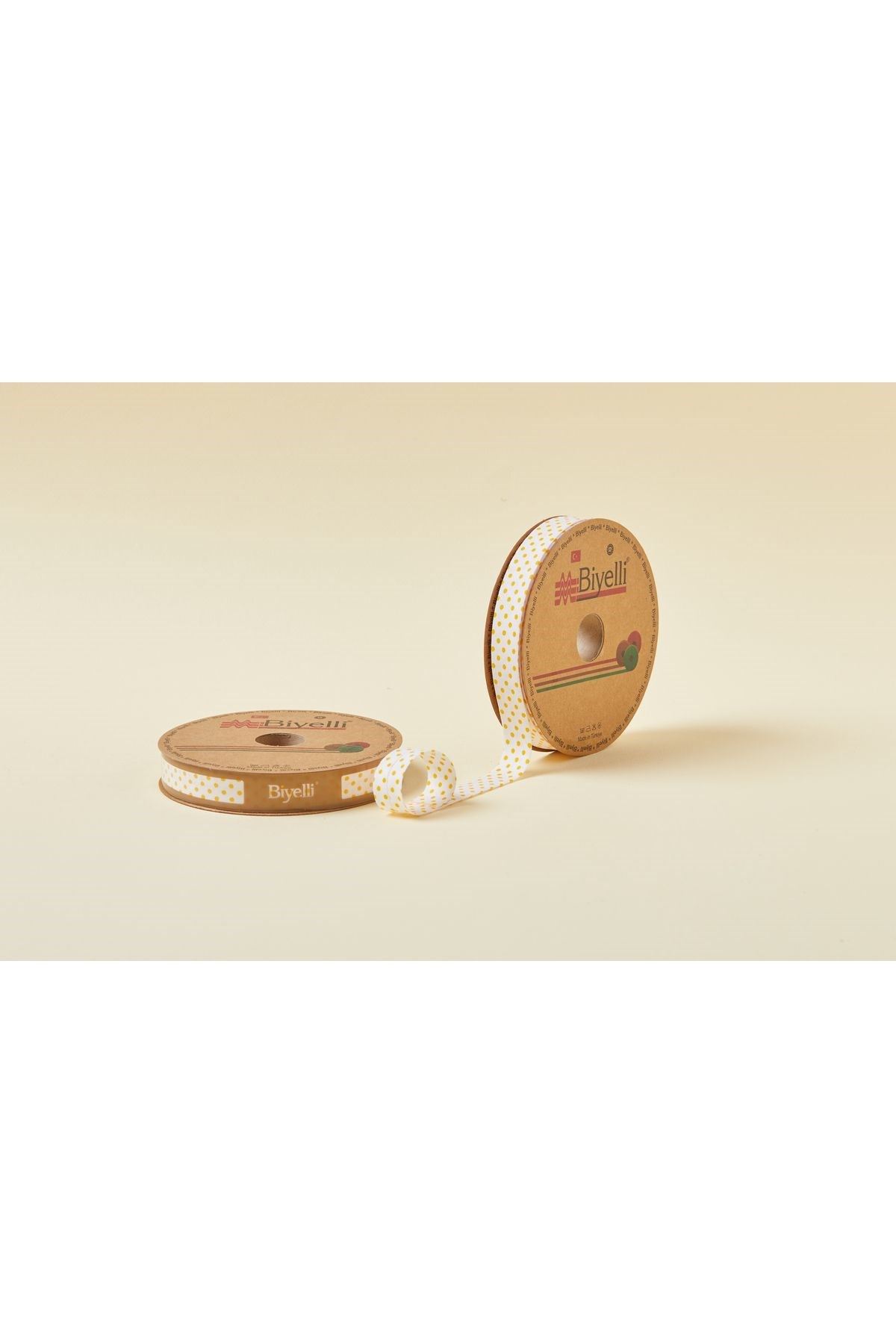 Biye Puanlı Katlı B04 Sarı 2 Cm 25 Metre %65 Koton %35 Polyester